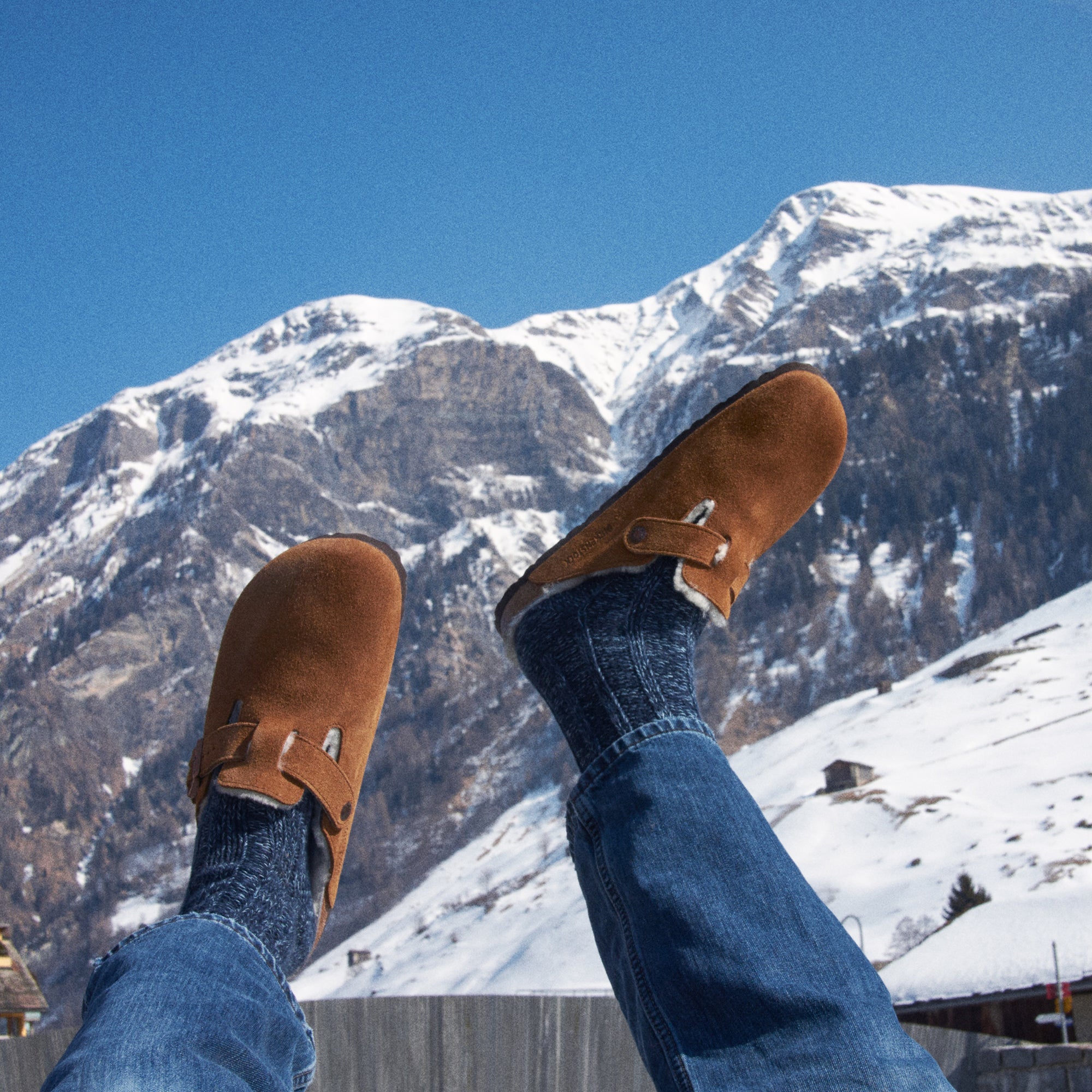 Boston Suede Leather/Shearling in Mink