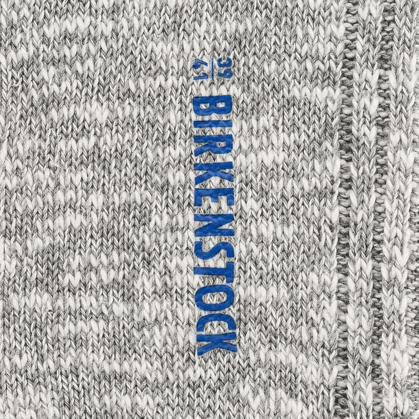 Cotton Slub Socks in Grey White