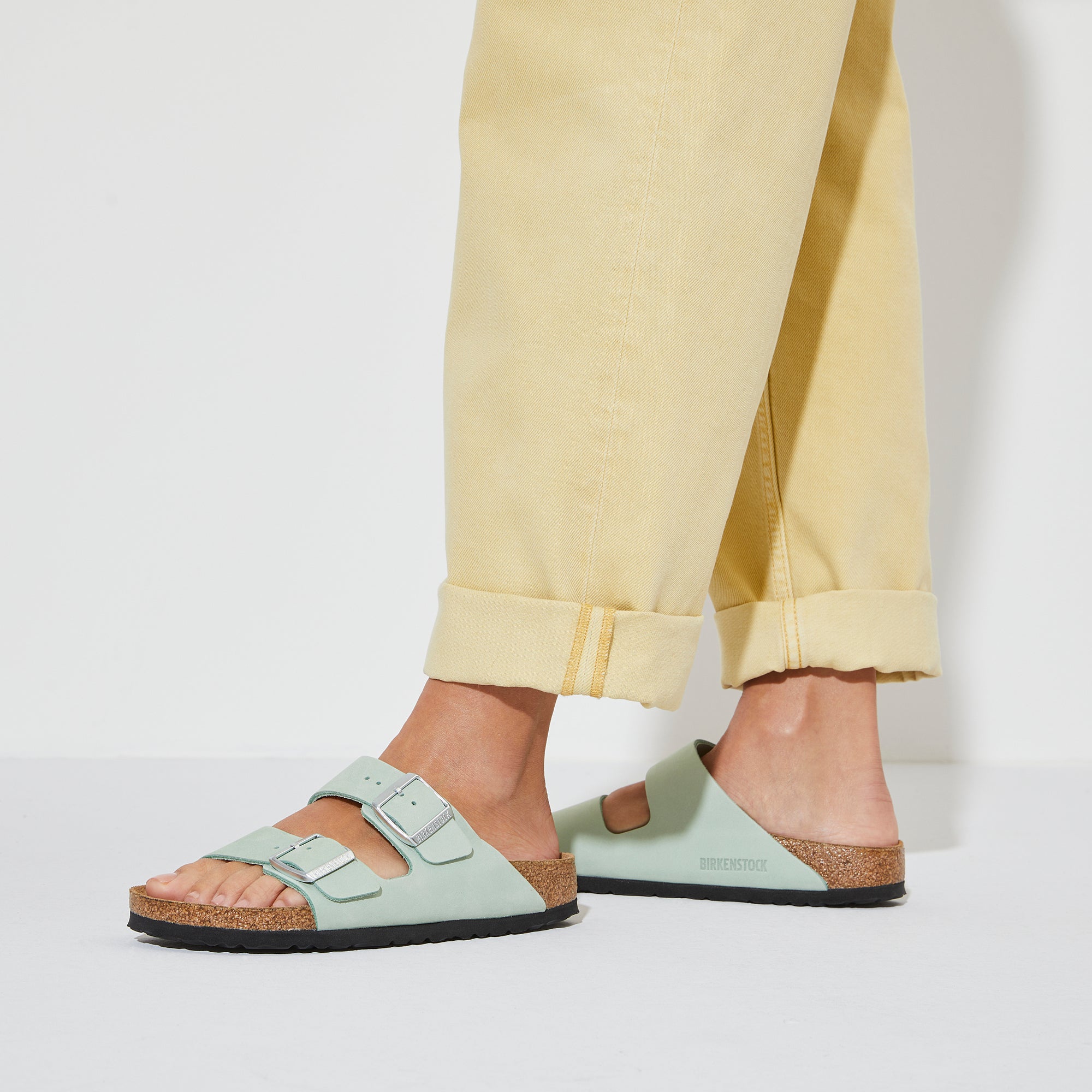 Arizona Nubuck Leather in Matcha (Soft Footbed)