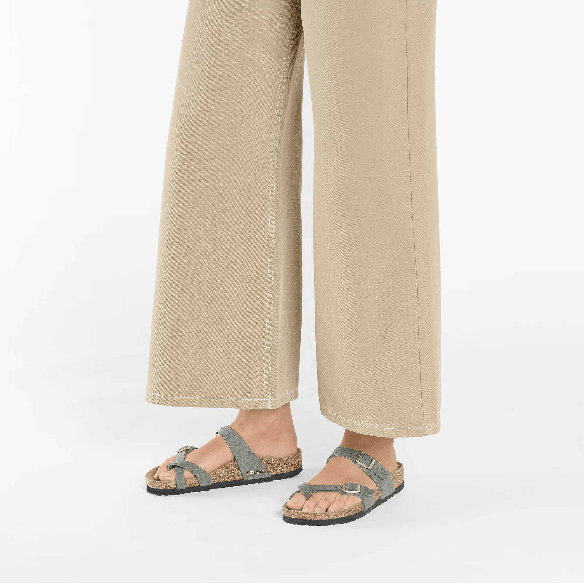 Mayari Synthetic in Soft Birki Vegan Thyme - Milu James St