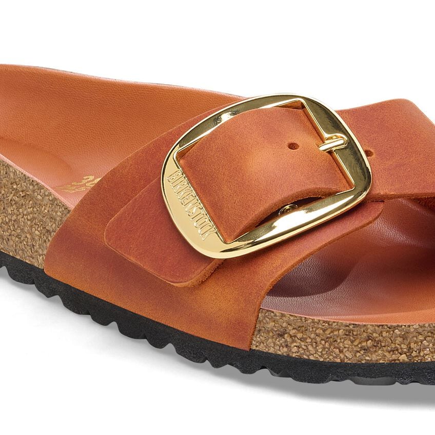 Madrid Big Buckle Oiled Leather in Burnt Orange