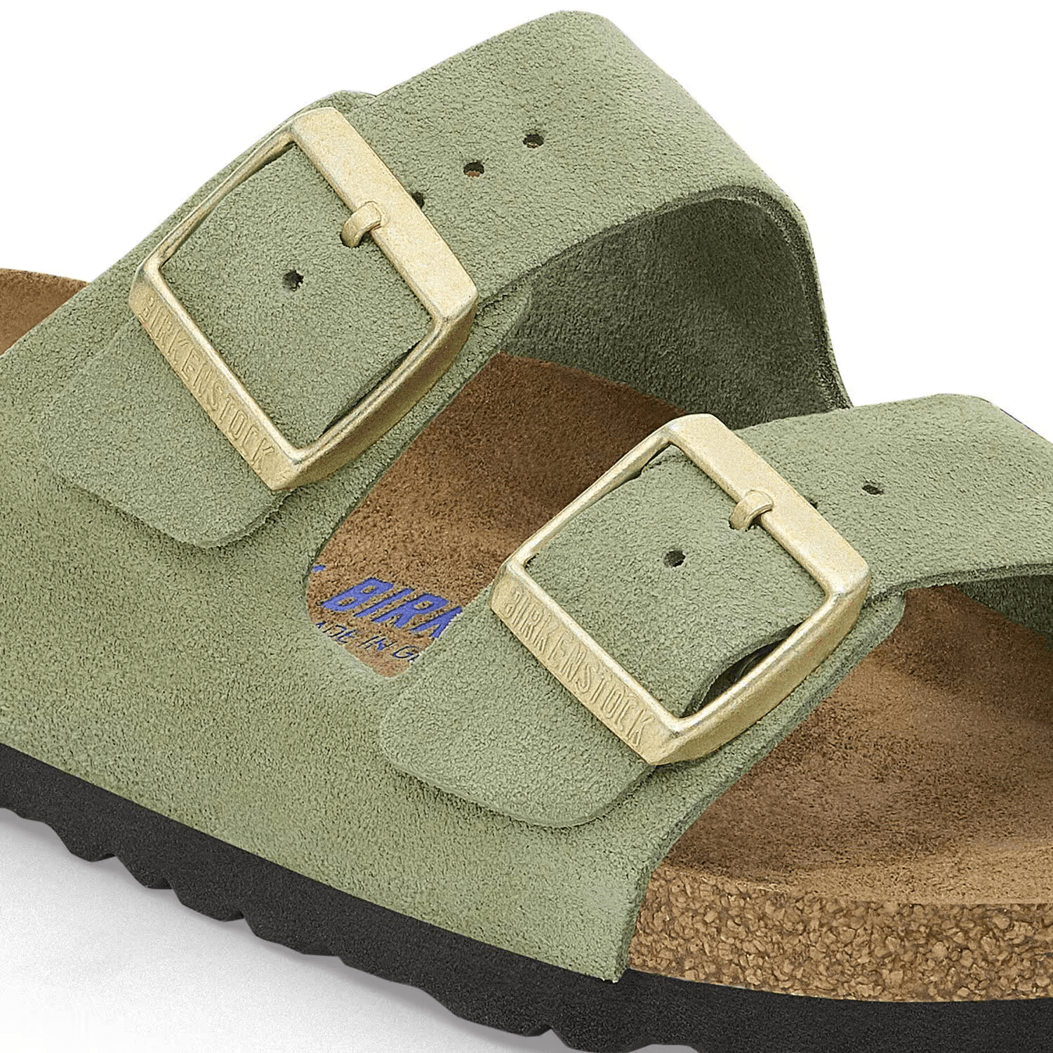 Arizona Suede Leather in Green Tea (Soft Footbed)
