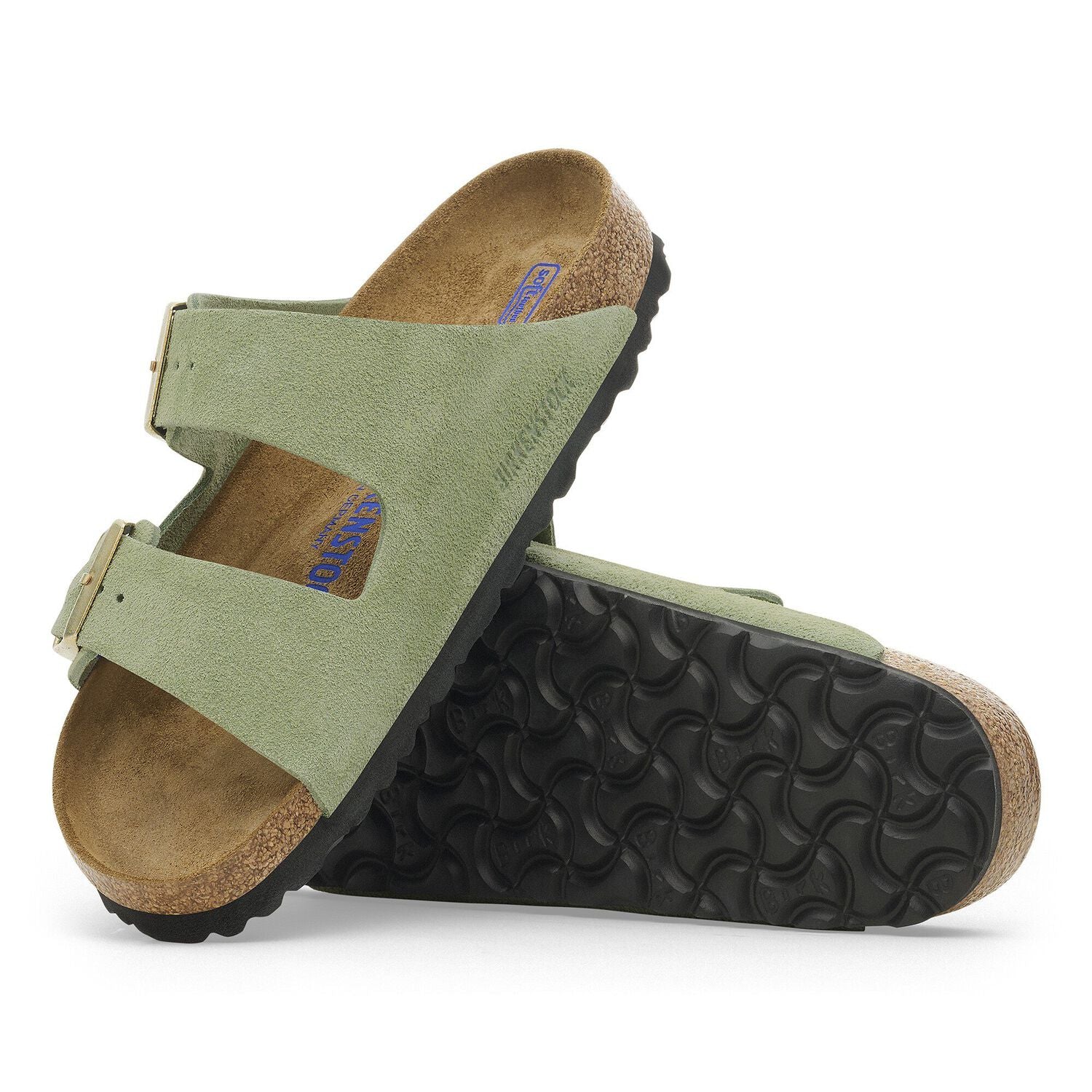 Arizona Suede Leather in Green Tea (Soft Footbed)