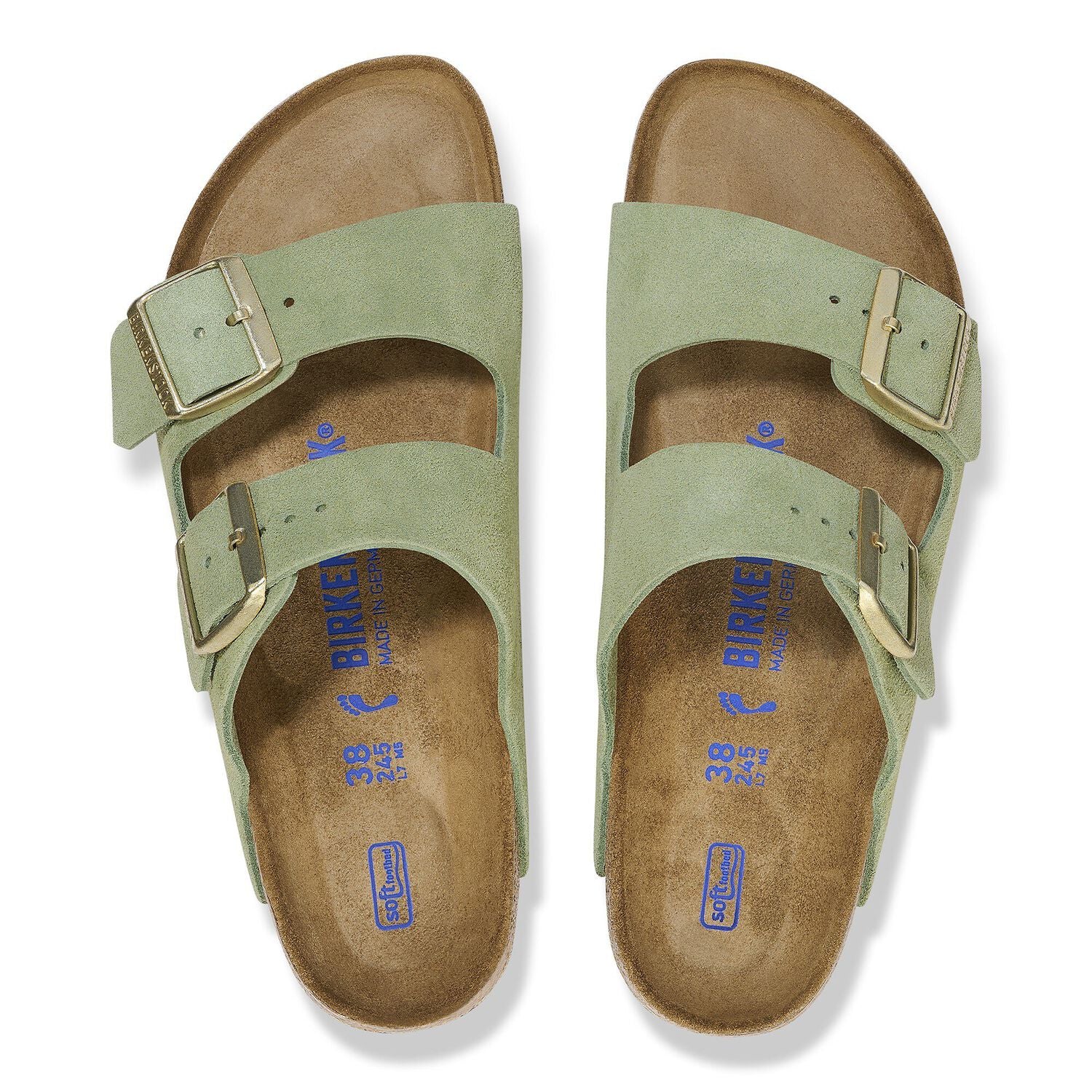 Arizona Suede Leather in Green Tea (Soft Footbed)