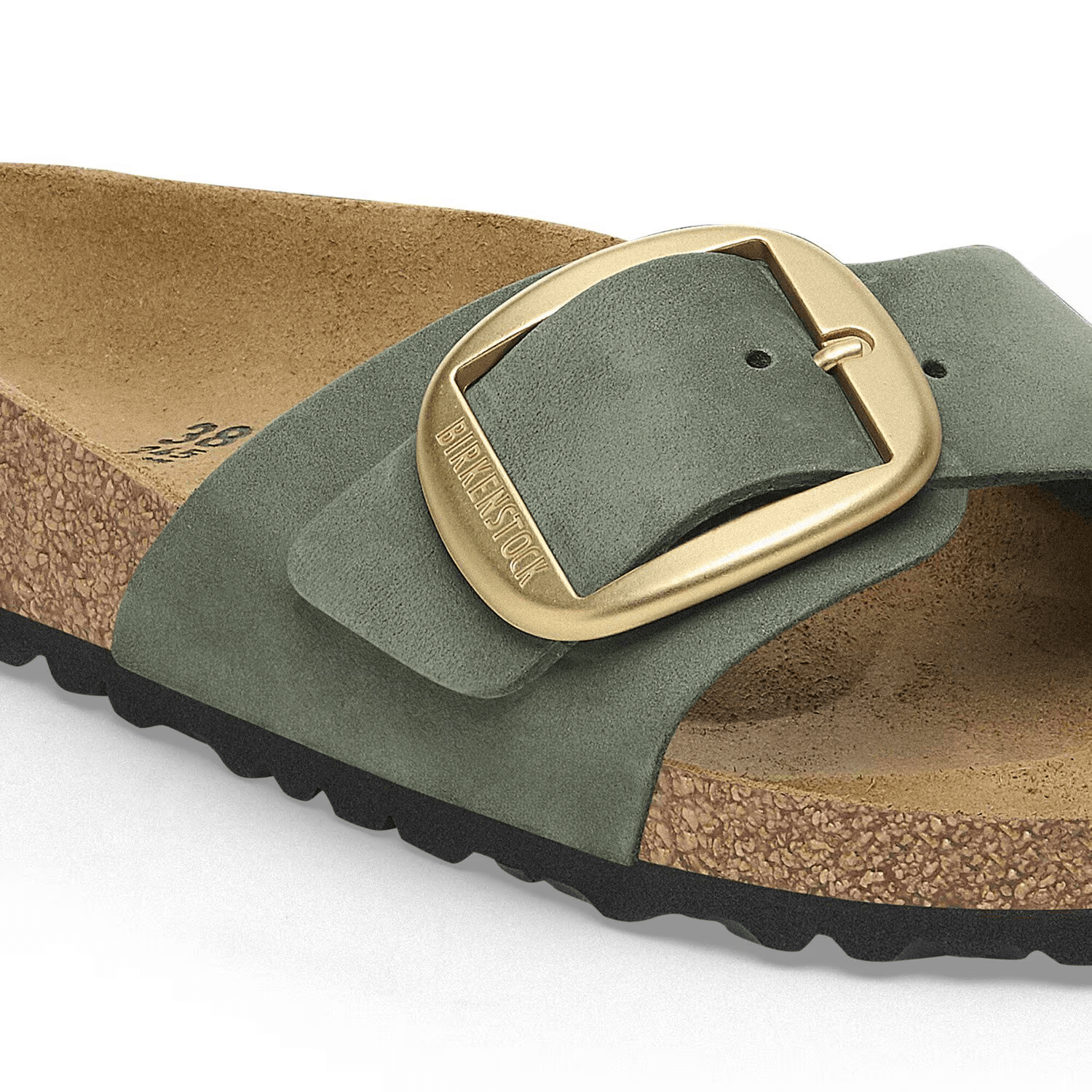 Madrid Big Buckle Nubuck Leather in Thyme