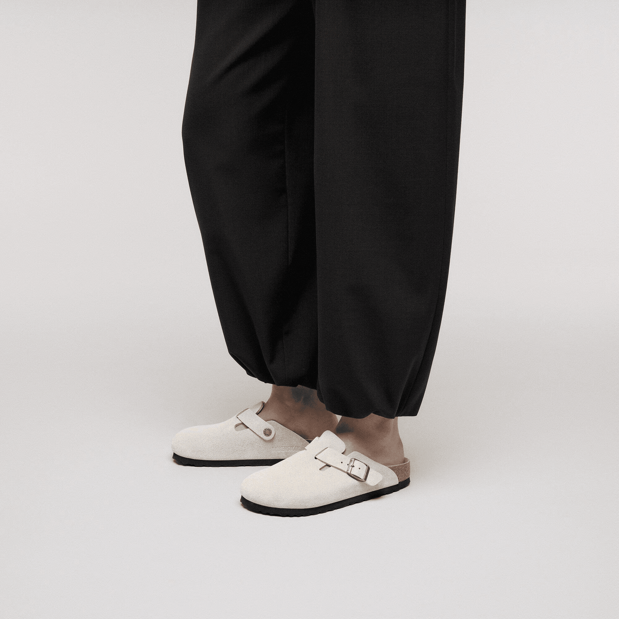 Boston Suede Leather in Oyster Tonal (Soft Footbed) - Milu James St