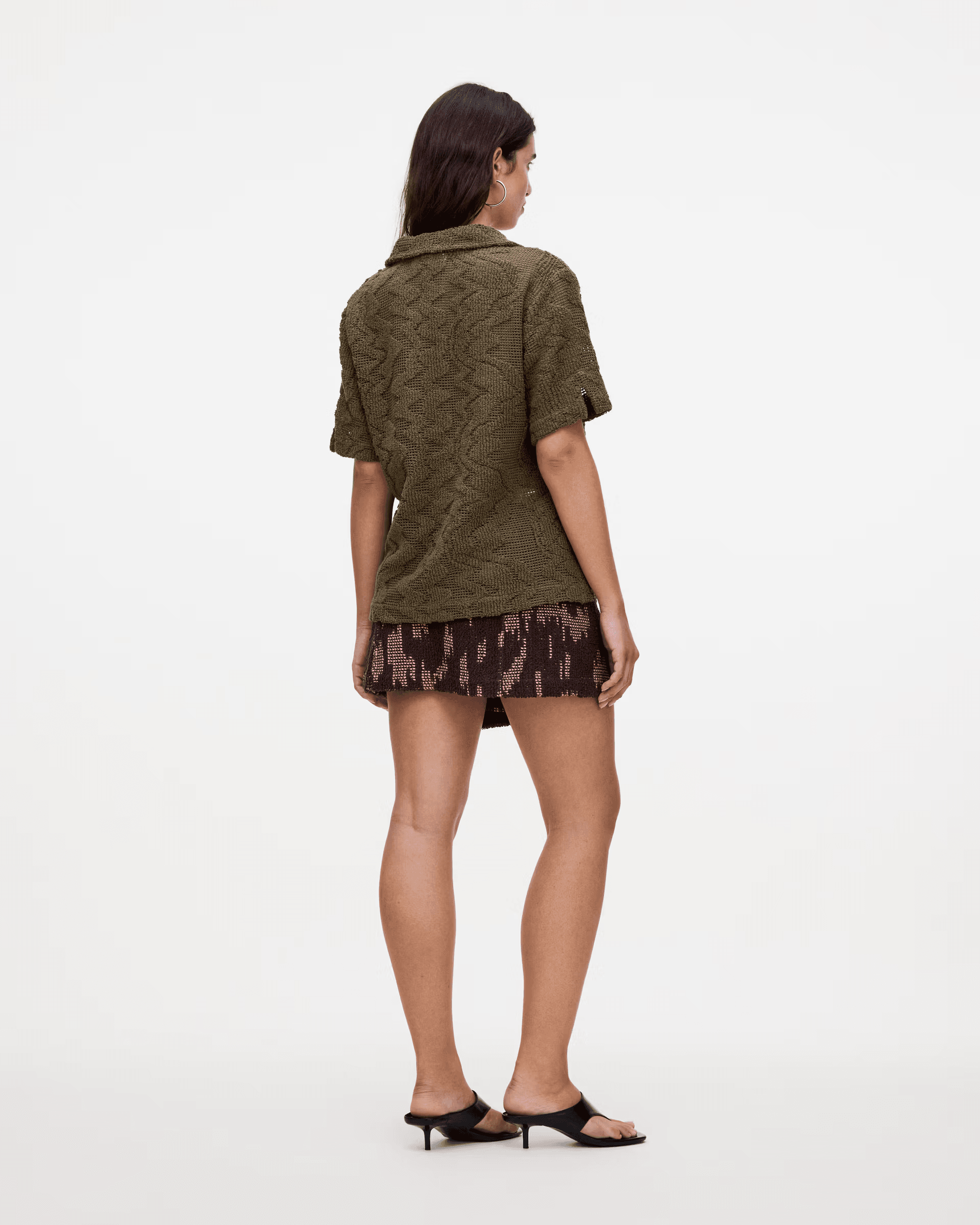 Crochet Shirt in Pine Verve Jaffa