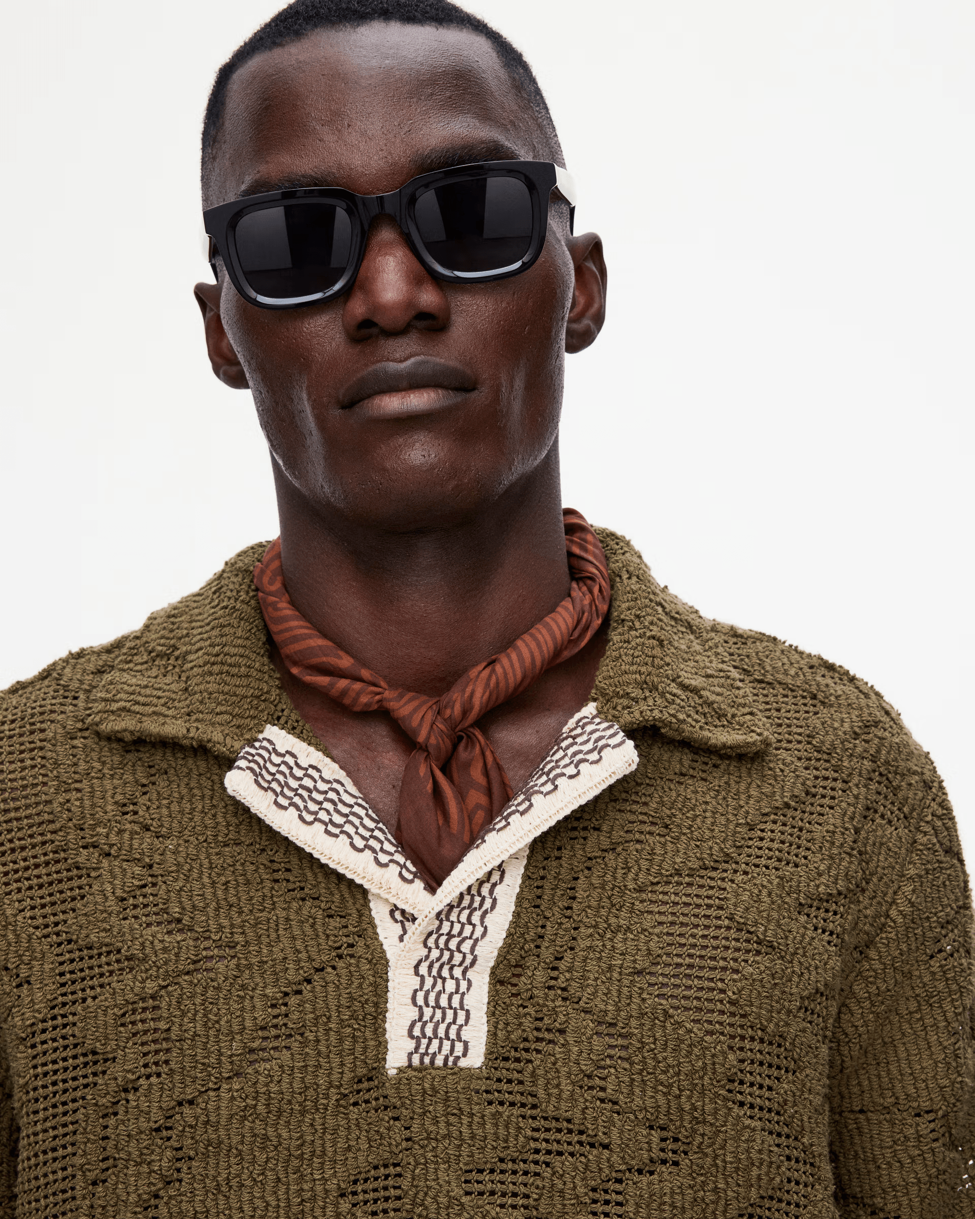 Palmer Crochet Shirt in Pine Verve - Milu James St