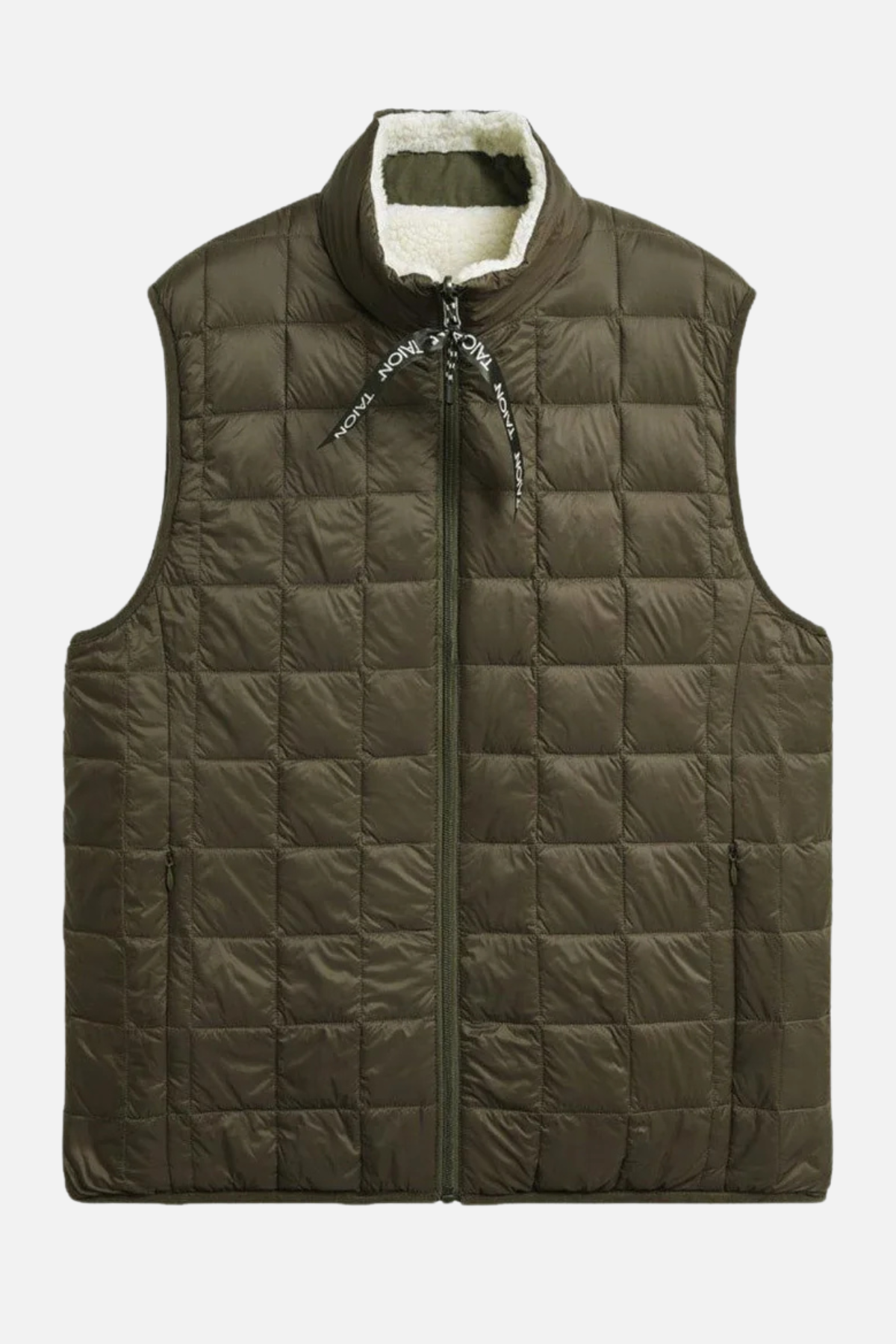 Unisex Down x Boa Reversible Down Vest in Olive x Ivory