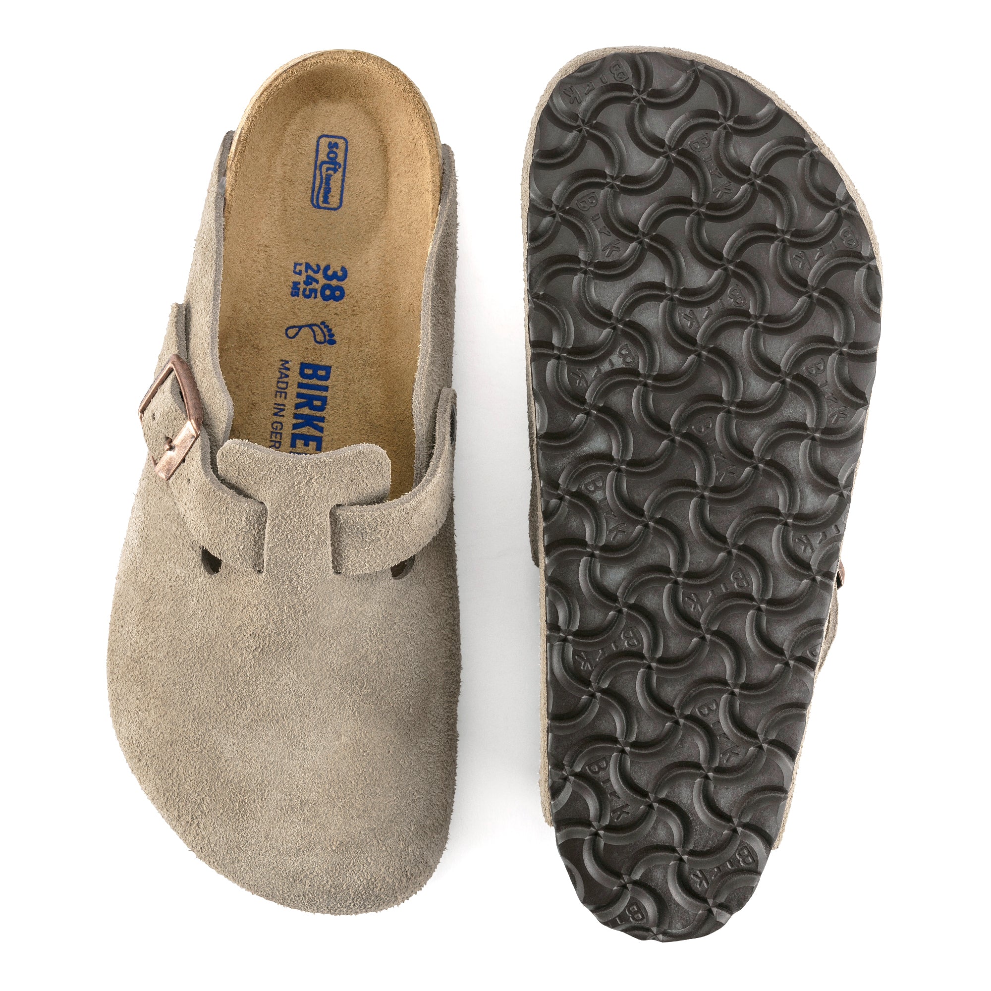 Boston Suede Leather in Taupe (Soft Footbed - Suede Lined)