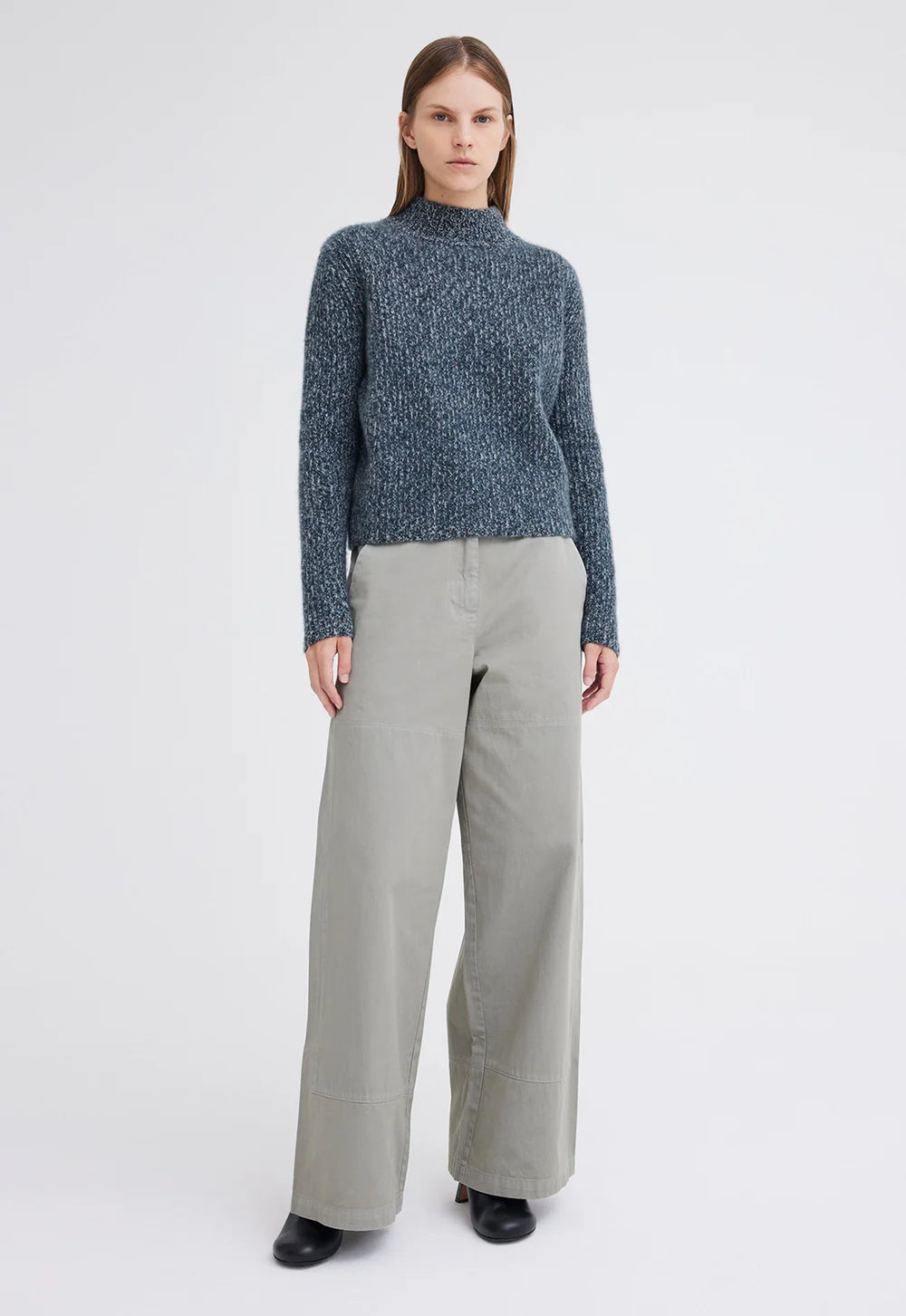 Lanny Cashmere Sweater in Flaxen / Char Marle / Bavaria
