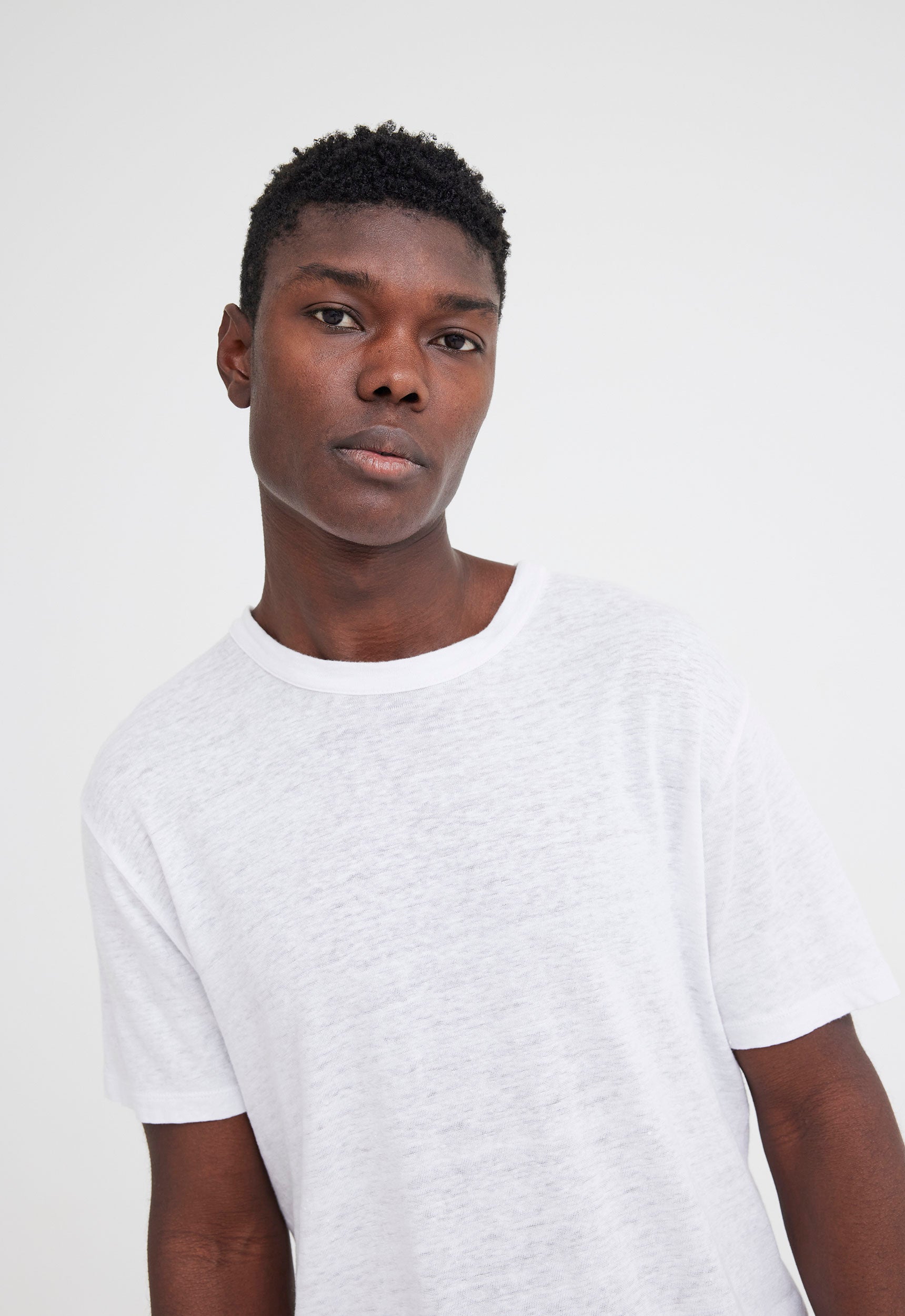 Line Linen Tee in White