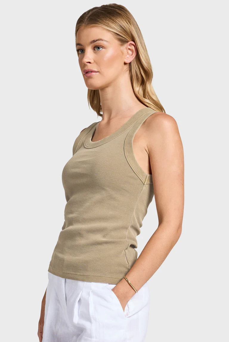 (W) Essential Rib Tank in Praline - Milu James St