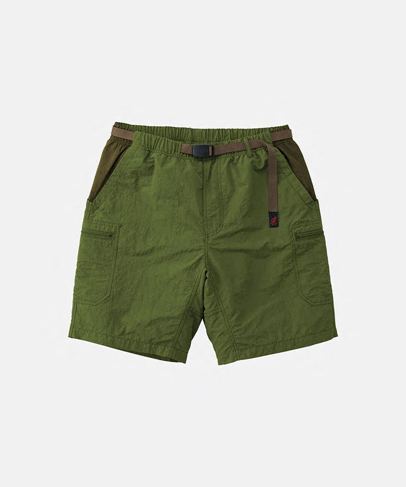 Nylon Utility Short in Olive x Dark Olive