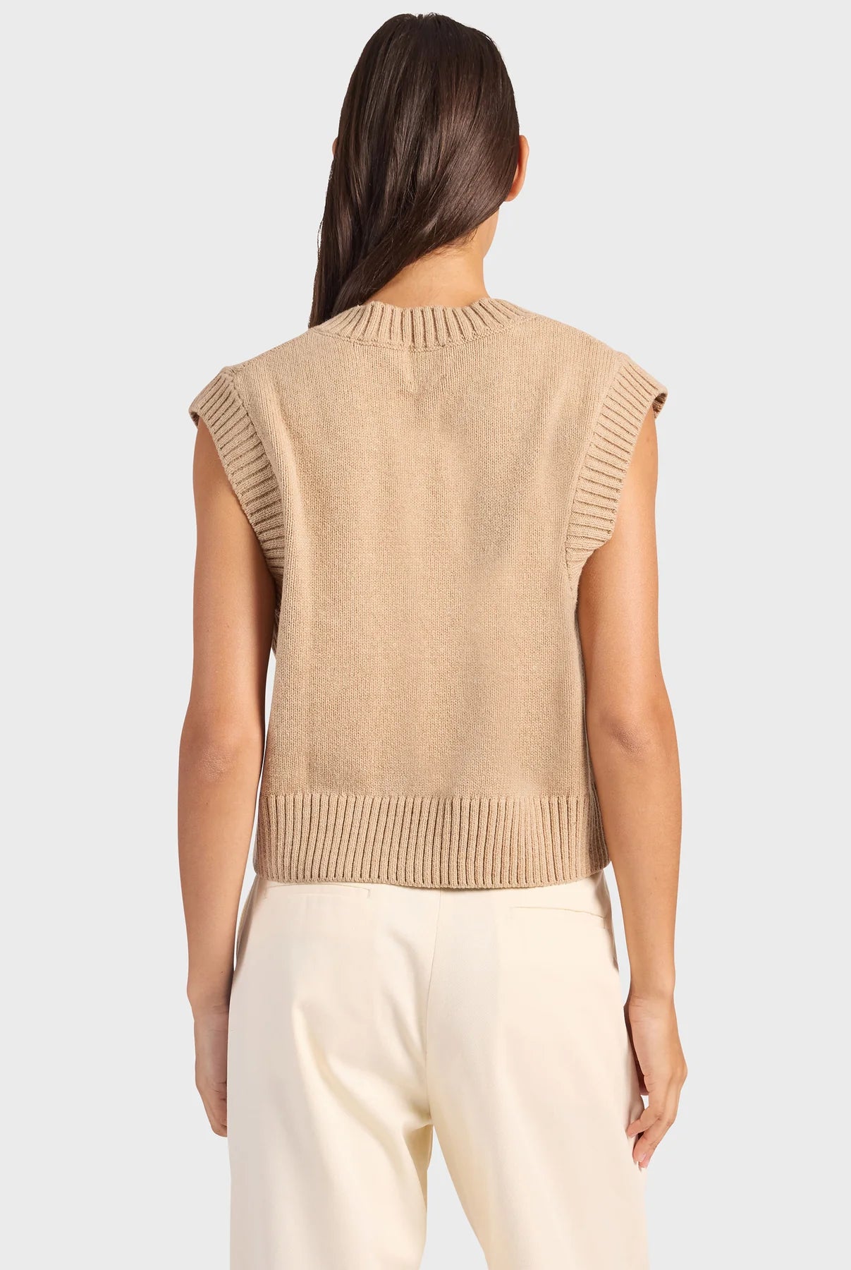 Maple Knit Vest in Otter Tan