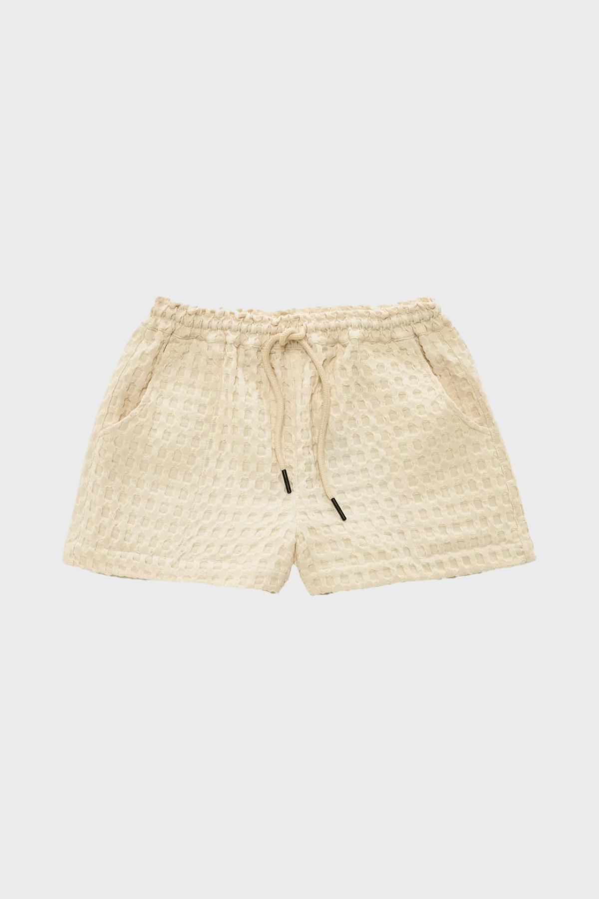 Waffle Shorts in Ecru Drizzle