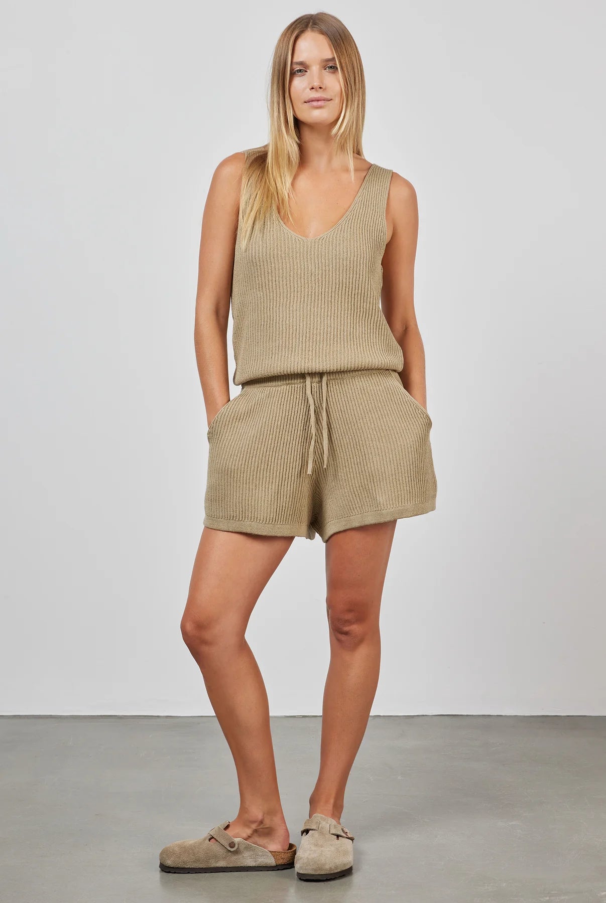 (W) Nancy Knit Top in Sandstorm Green