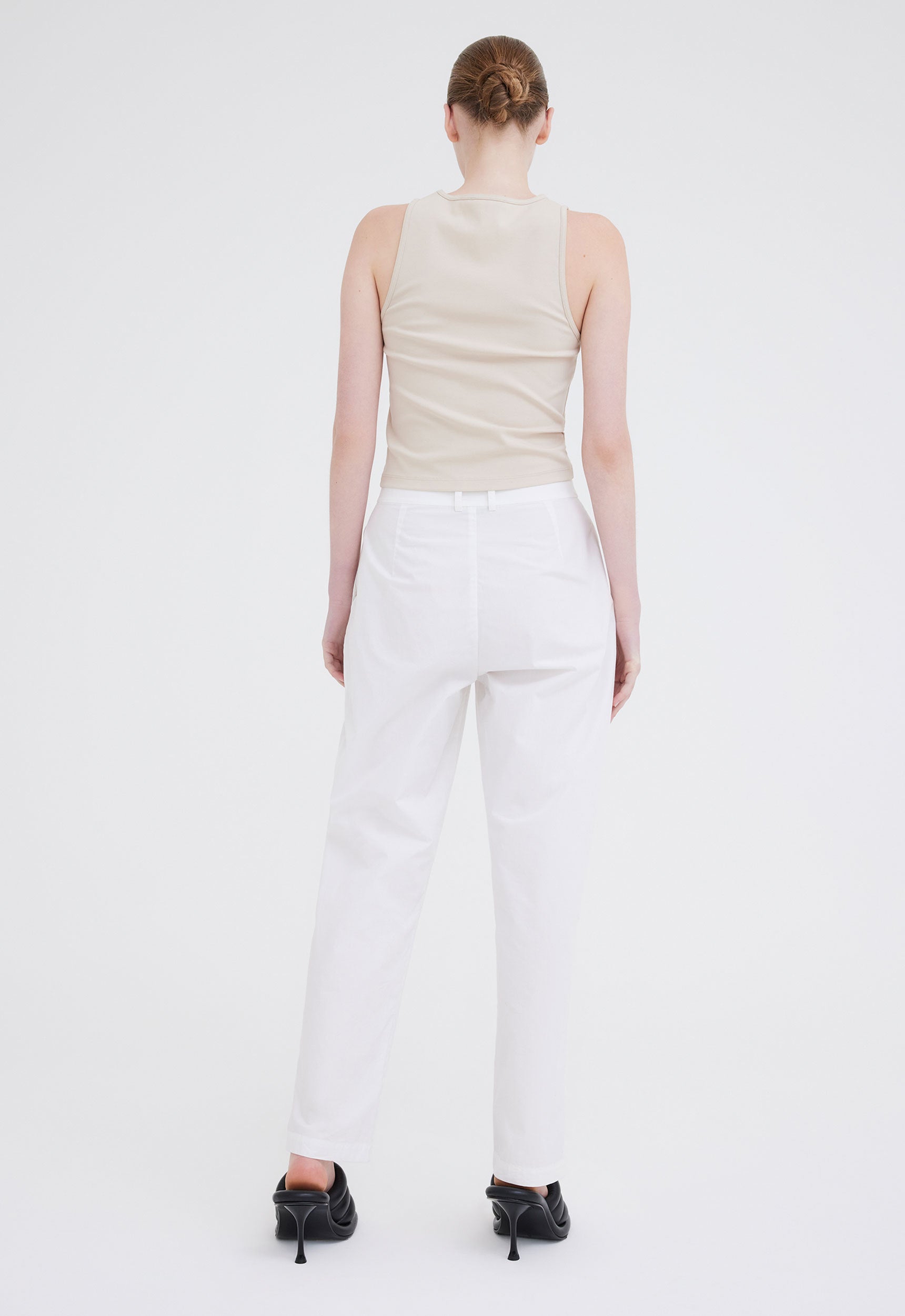 Foster Ribbed Cotton Tank in Dia Neutral