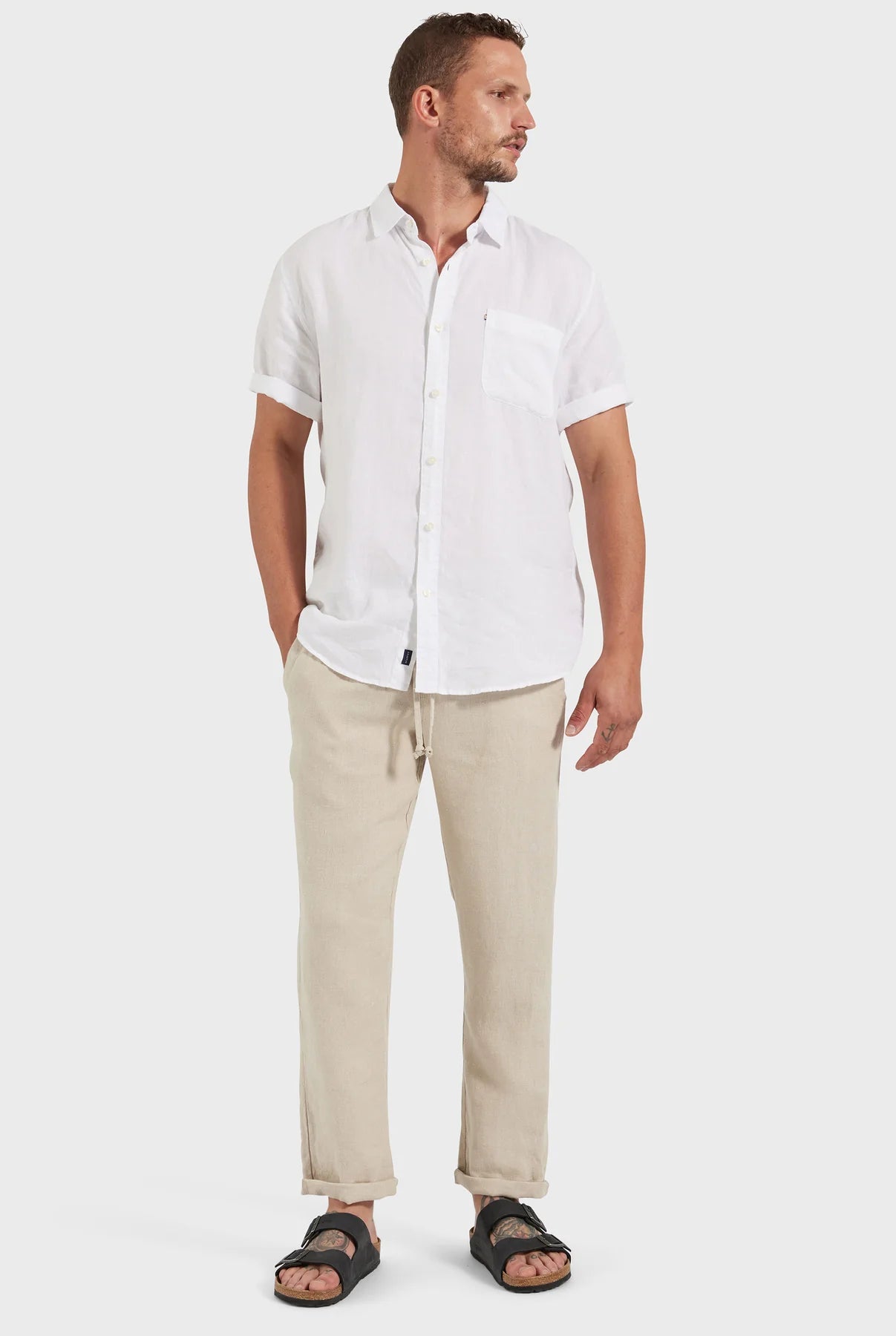 Riviera Linen Pant in Oatmeal