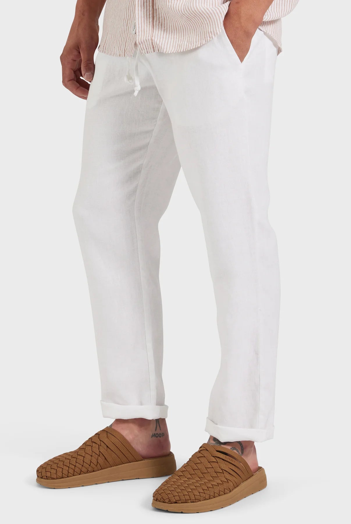 Riviera Linen Pant in White