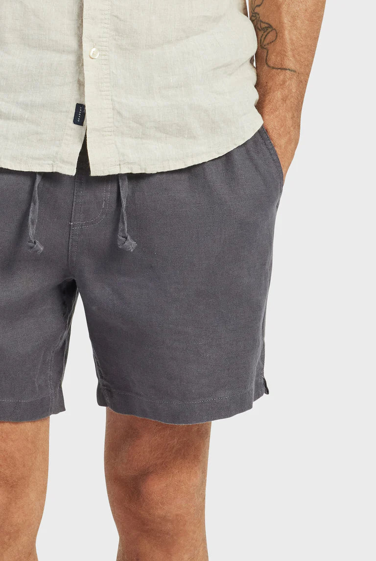Riviera Linen Short in Charcoal