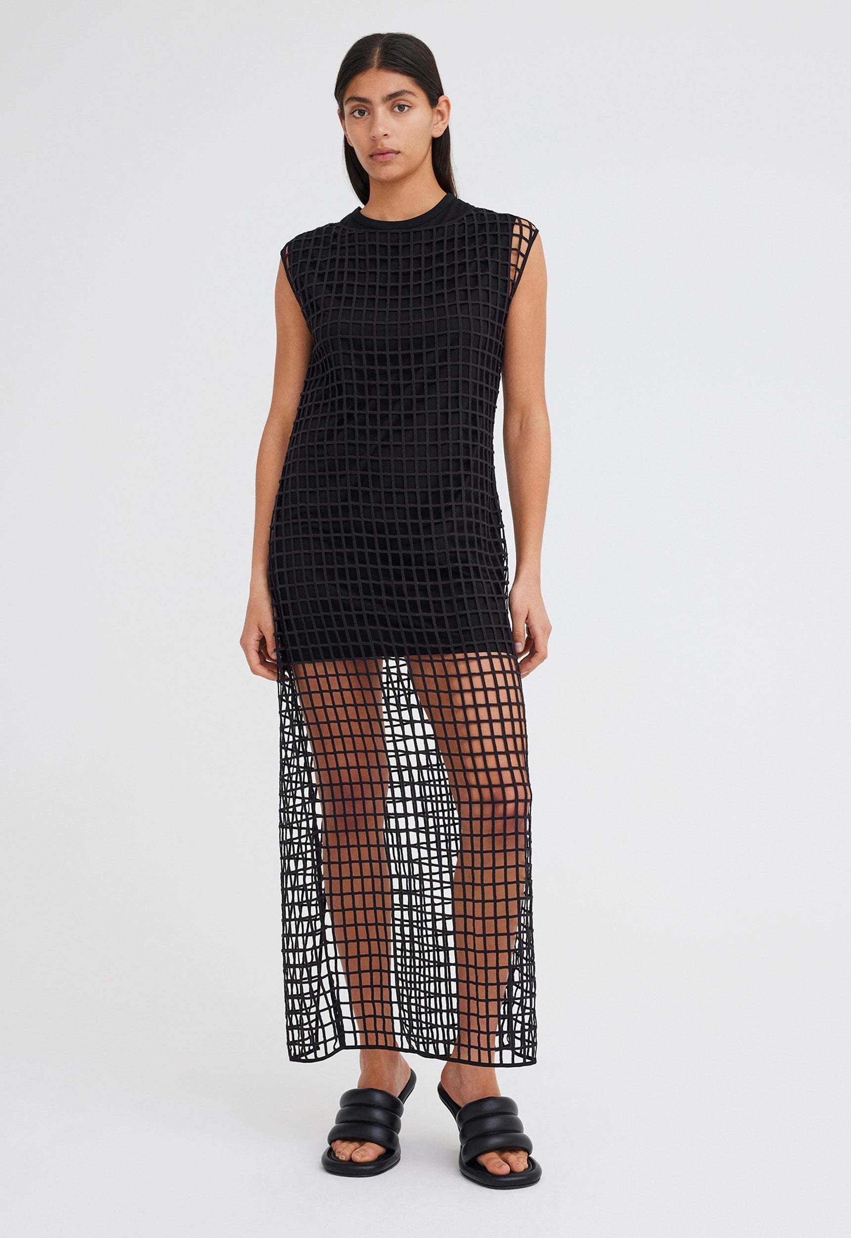 Albie Cotton Tank Dress in Black