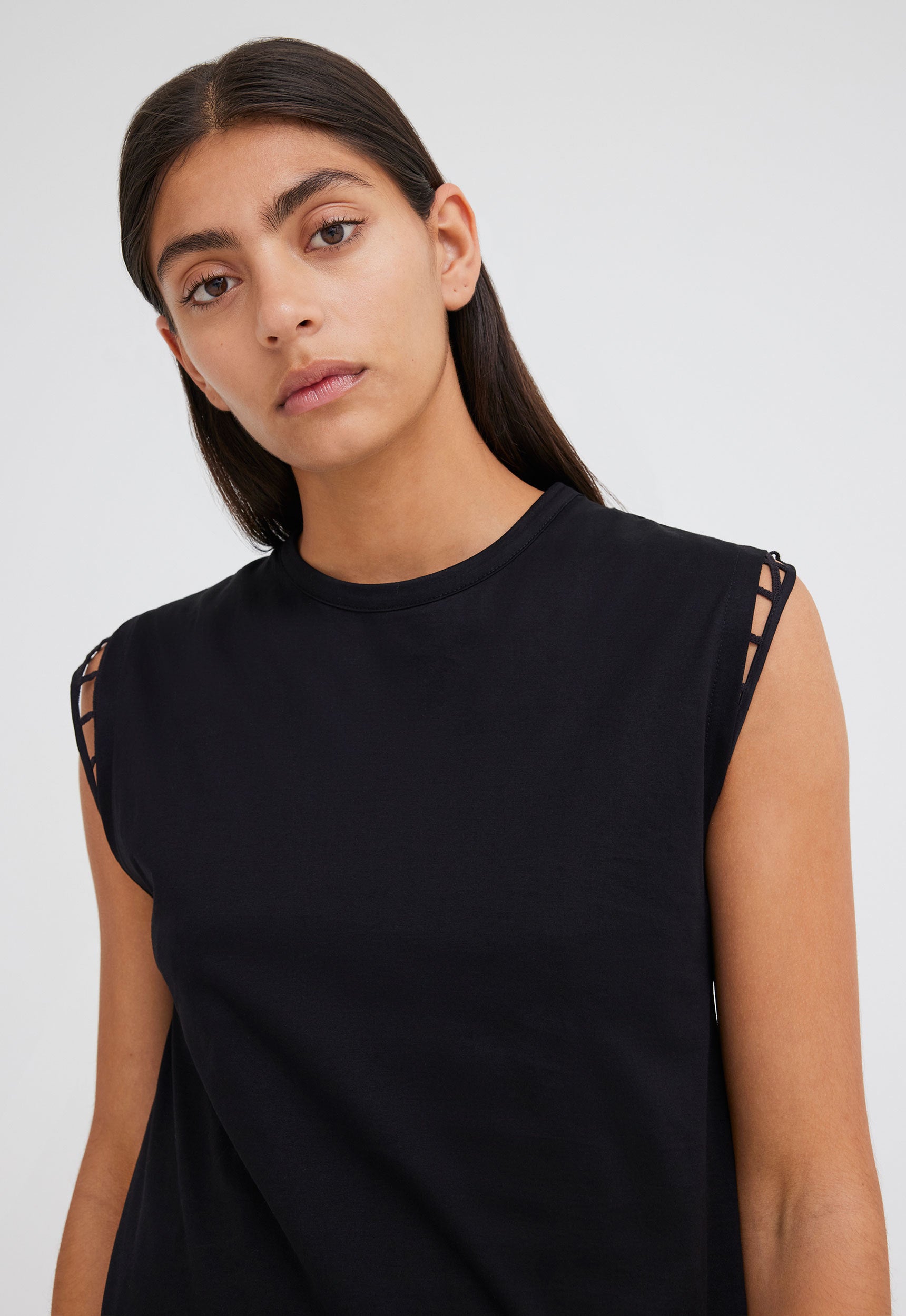 Albie Cotton Tank Dress in Black