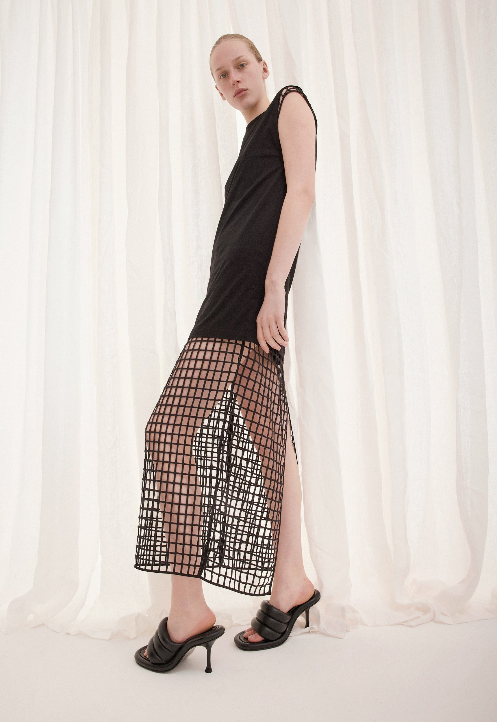 Albie Cotton Tank Dress in Black