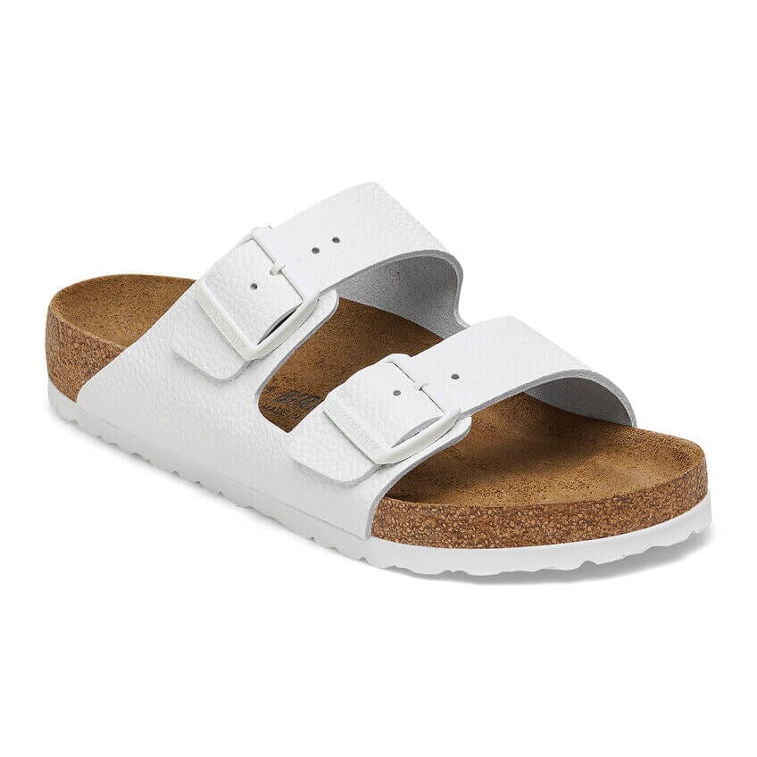 Arizona Smooth Leather in White (Classic Footbed - Suede Lined)