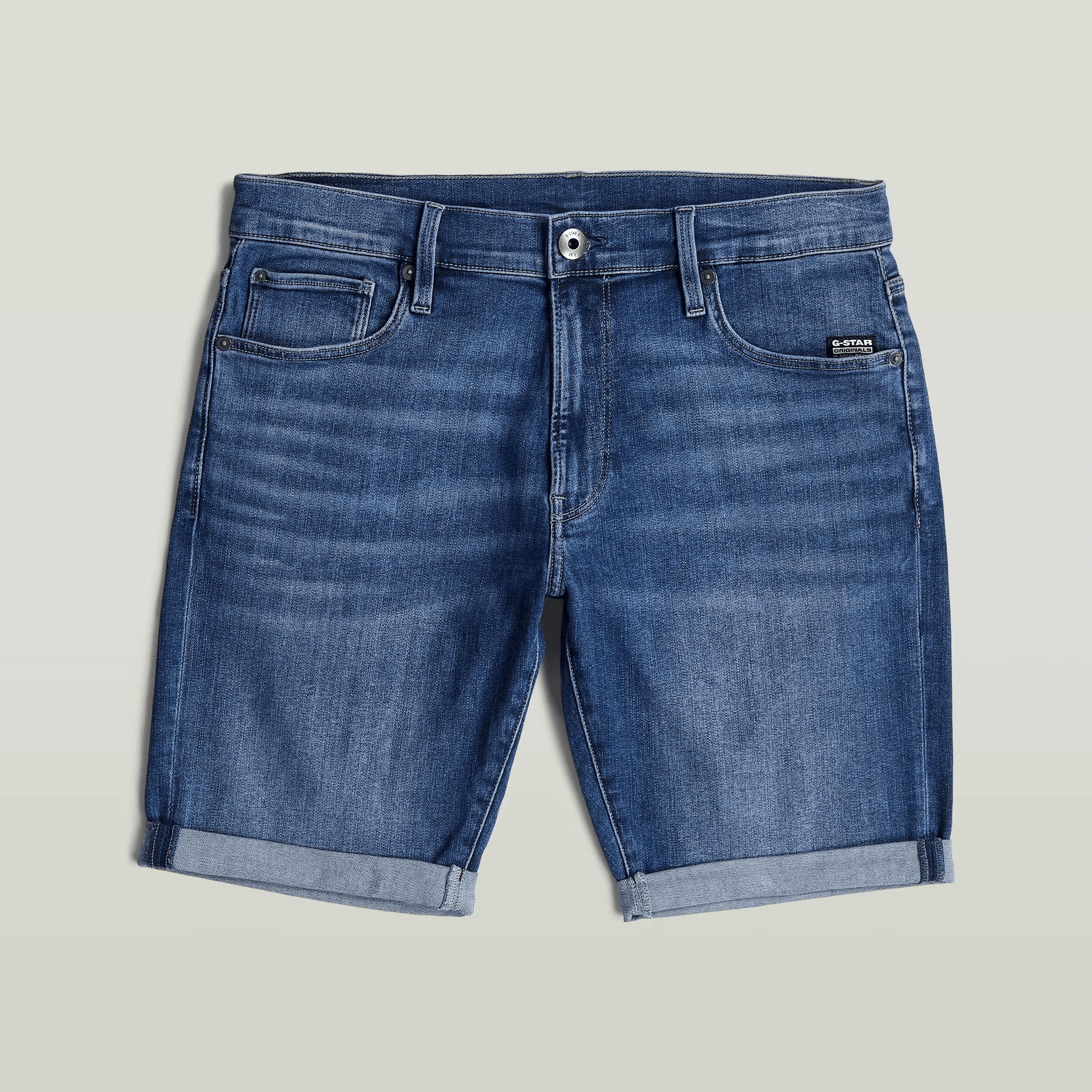 3301 Slim Denim Shorts in Medium Aged
