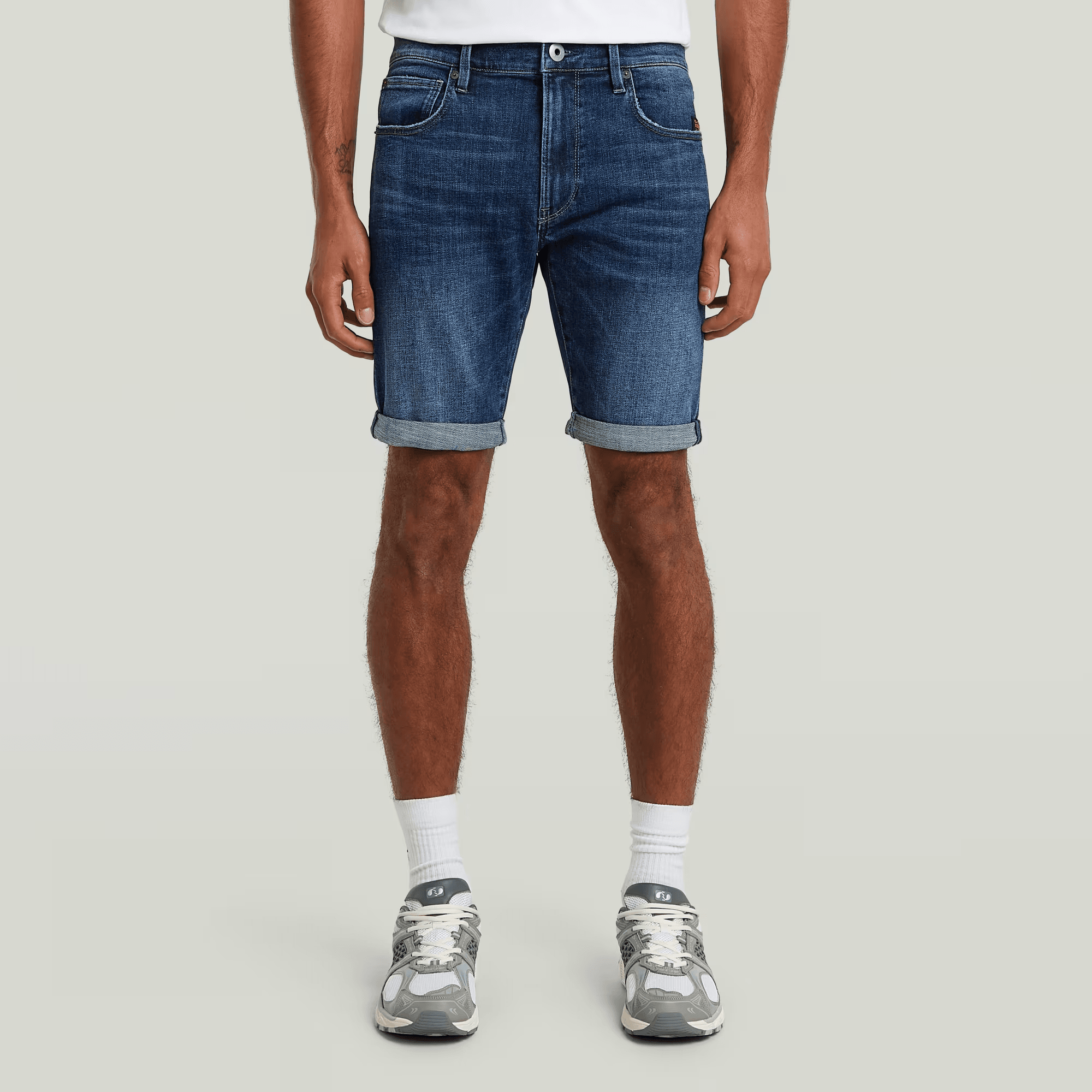 3301 Slim Shorts in Worn in Blue Galena - Milu James St