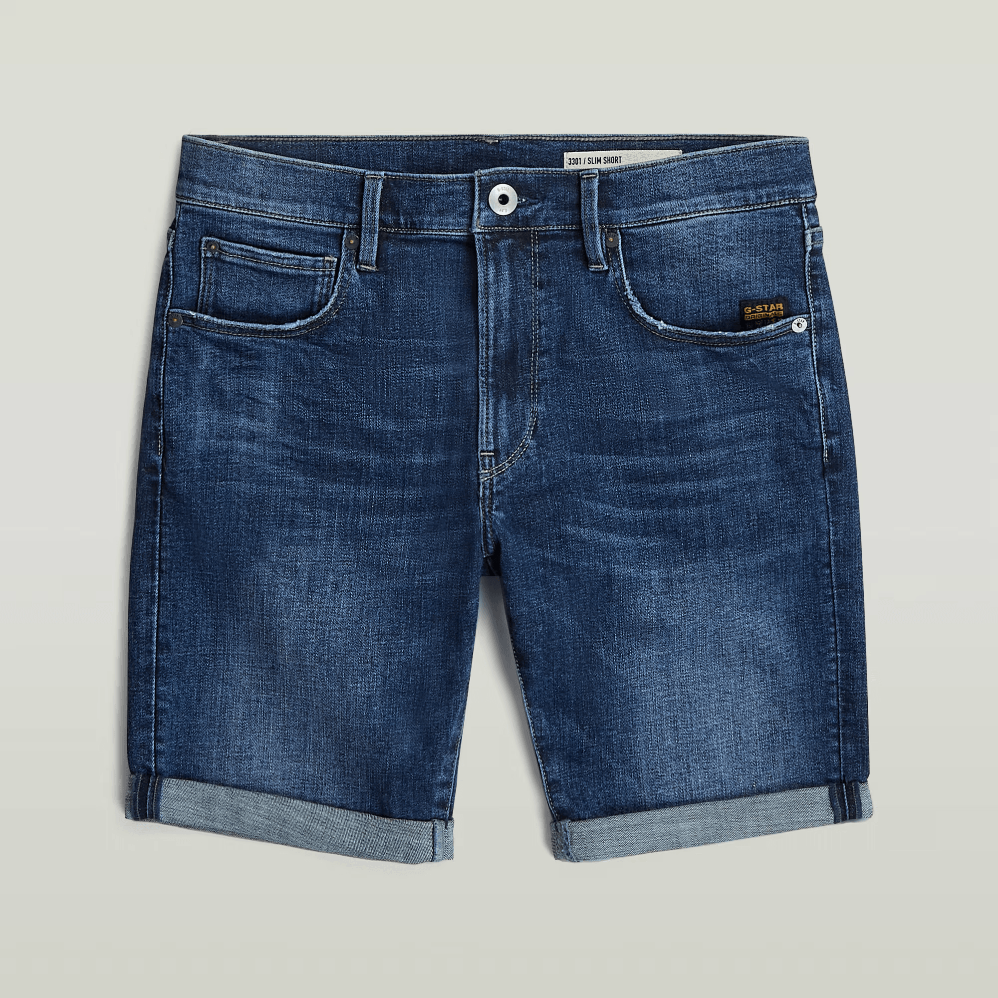 3301 Slim Shorts in Worn in Blue Galena - Milu James St