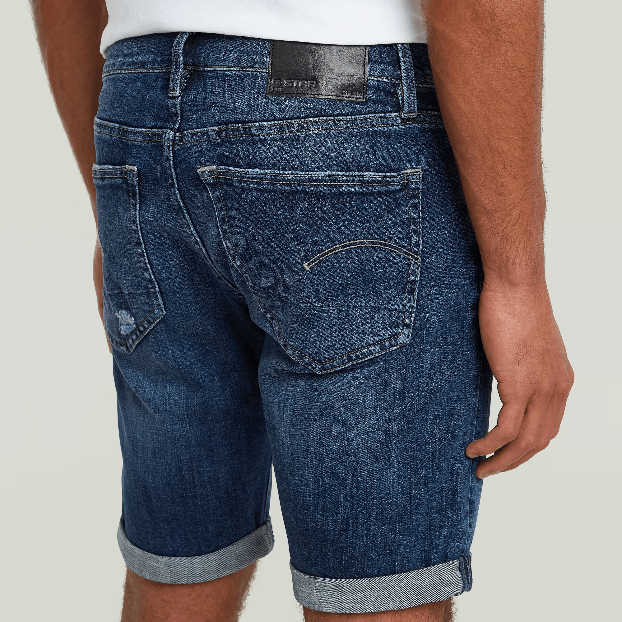 3301 Slim Shorts in Worn in Blue Galena - Milu James St