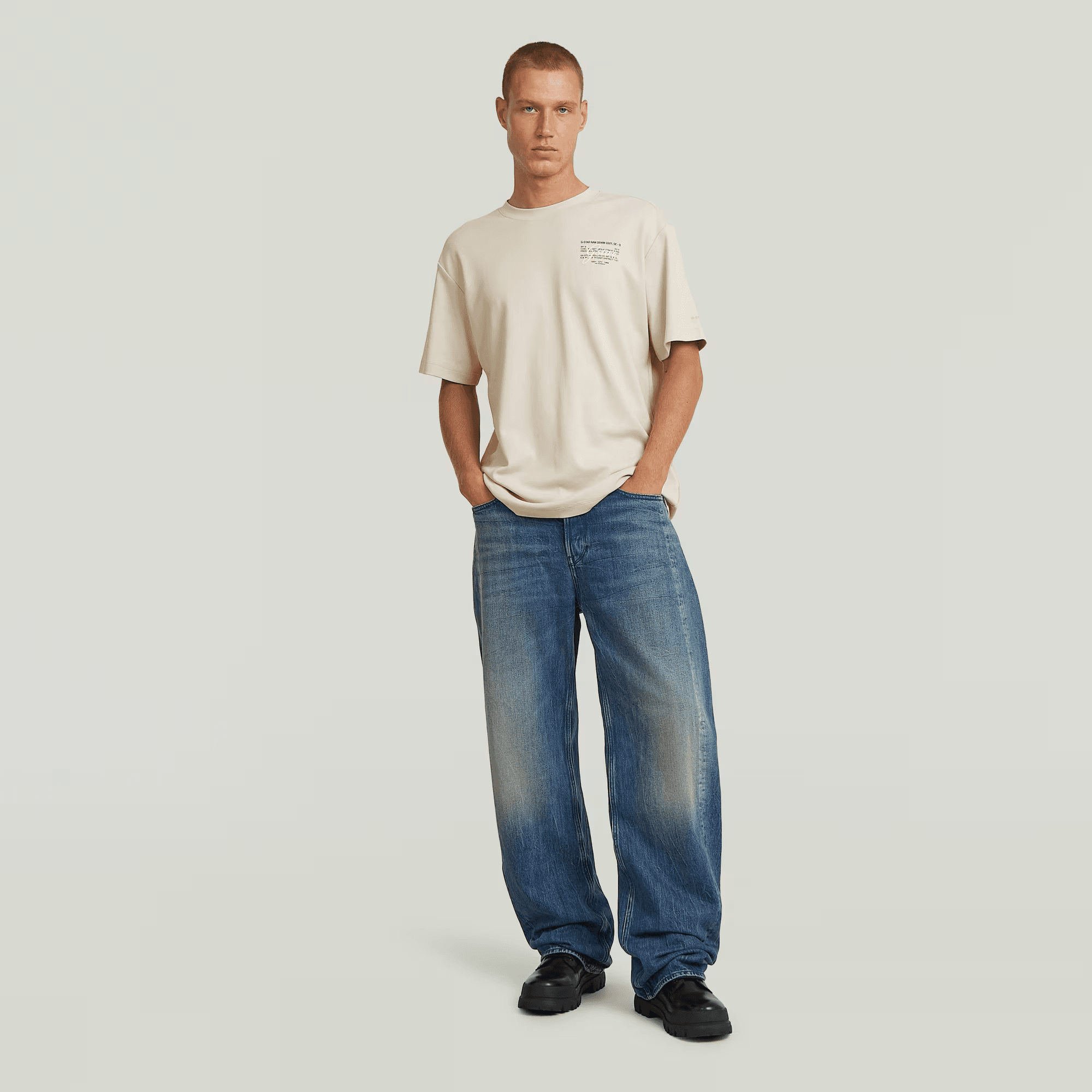 Bend Loose Jeans in Antique Faded Marble Zircon - Milu James St