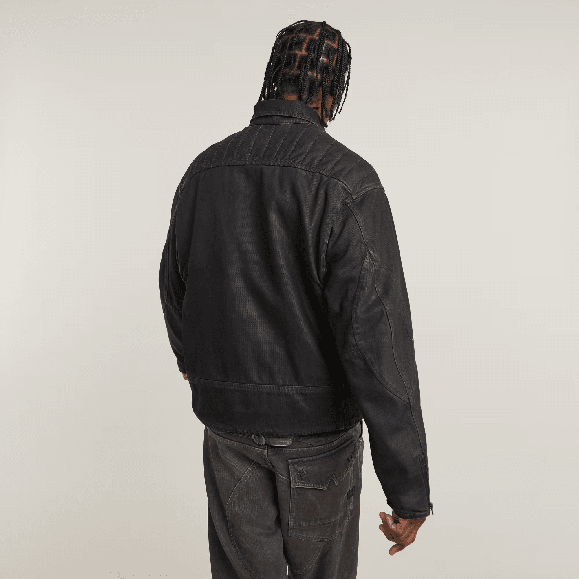 Biker Denim Jacket in Worn in Ignition