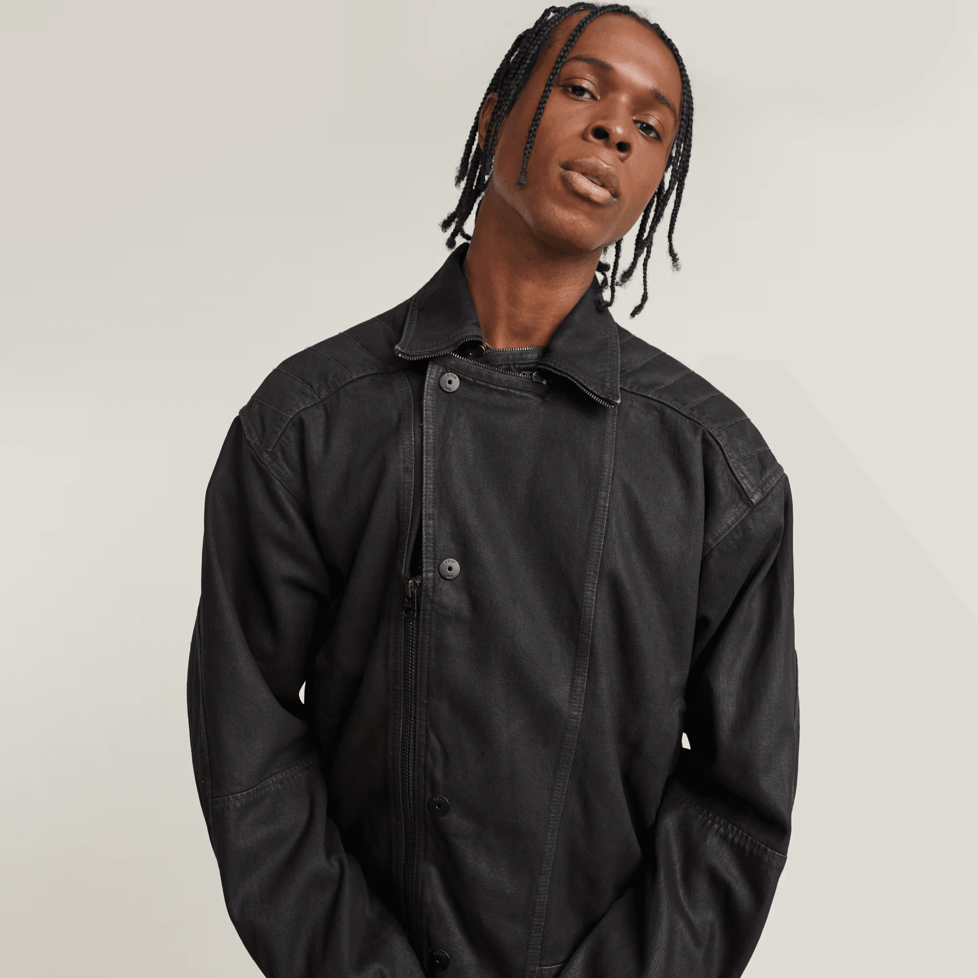 Biker Denim Jacket in Worn in Ignition