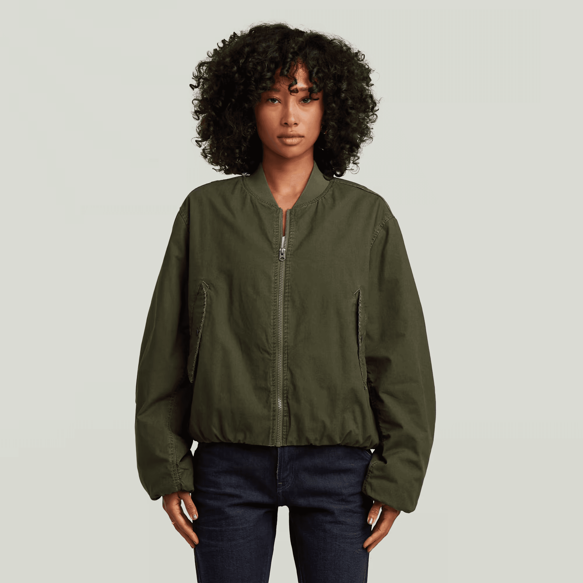 Bomber Padded Jacket in Shadow Olive - Milu James St