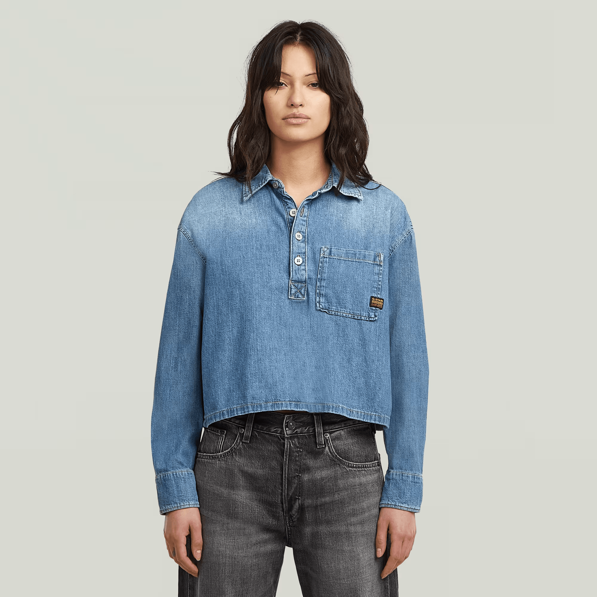 Boxy Day Shirt in Faded Isles Blue