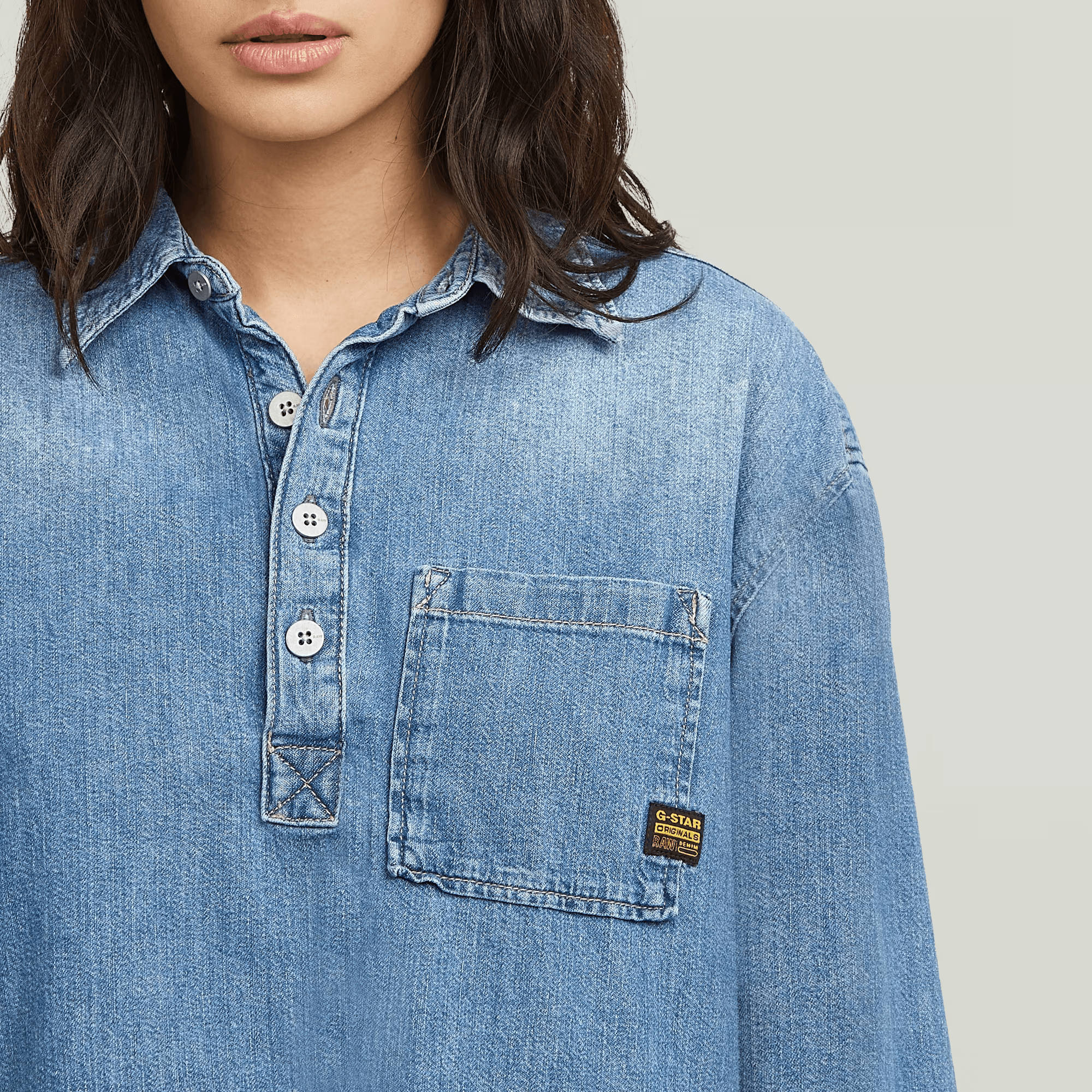 Boxy Day Shirt in Faded Isles Blue