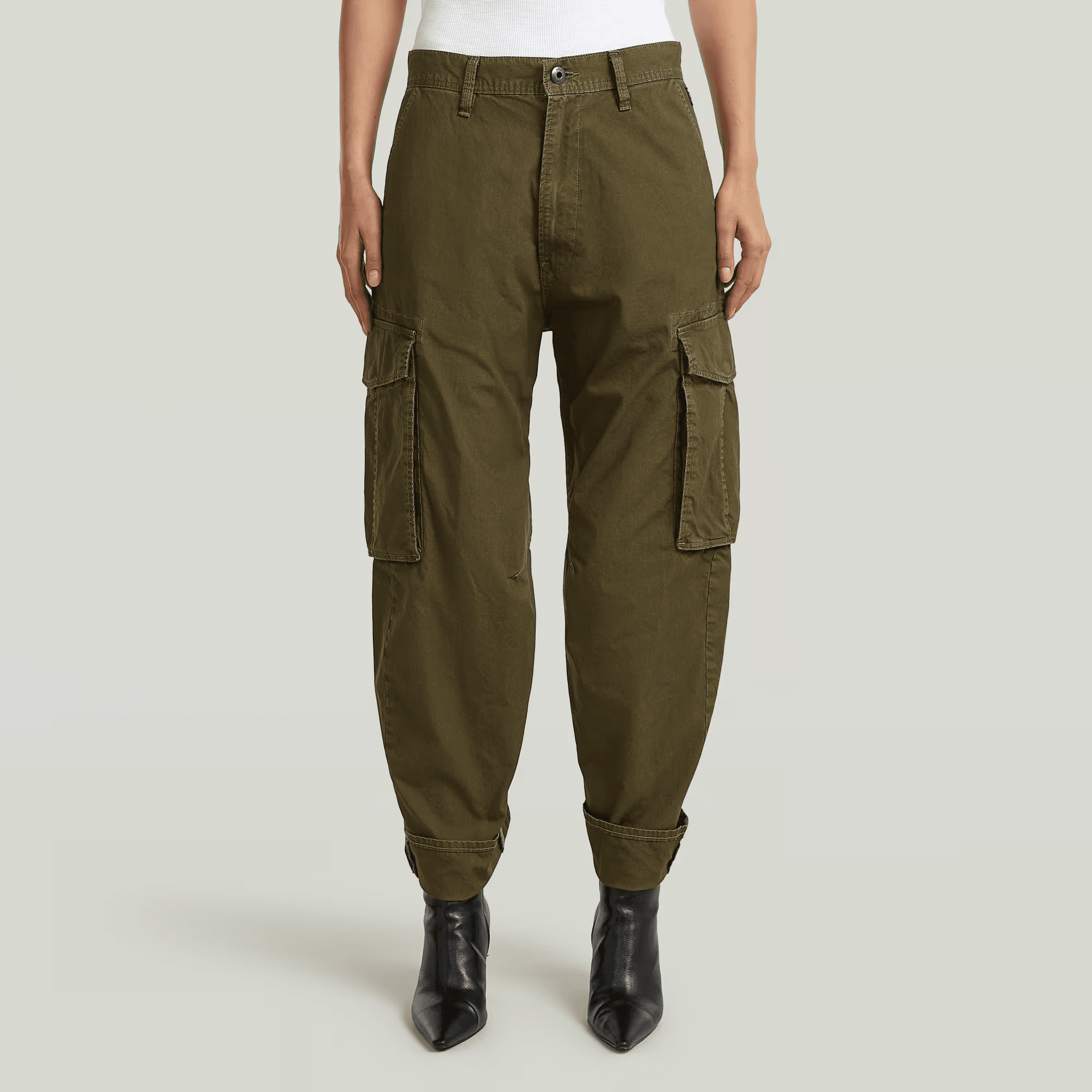 Cargo 3D Boyfriend Pants in Shadow Olive - Milu James St
