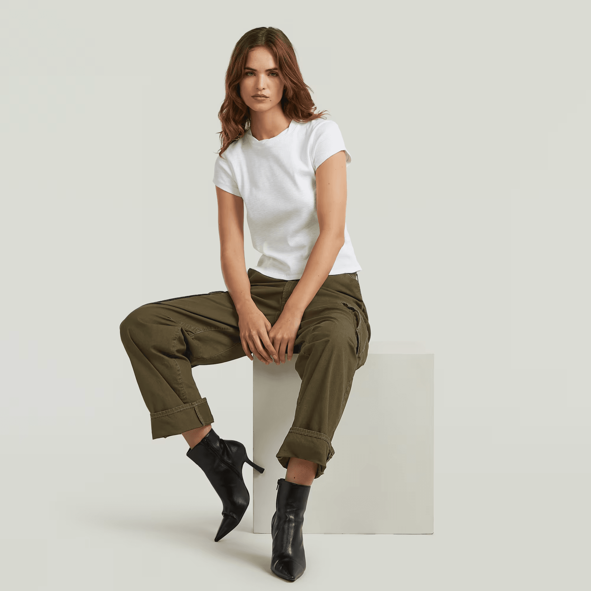 Cargo 3D Boyfriend Pants in Shadow Olive - Milu James St