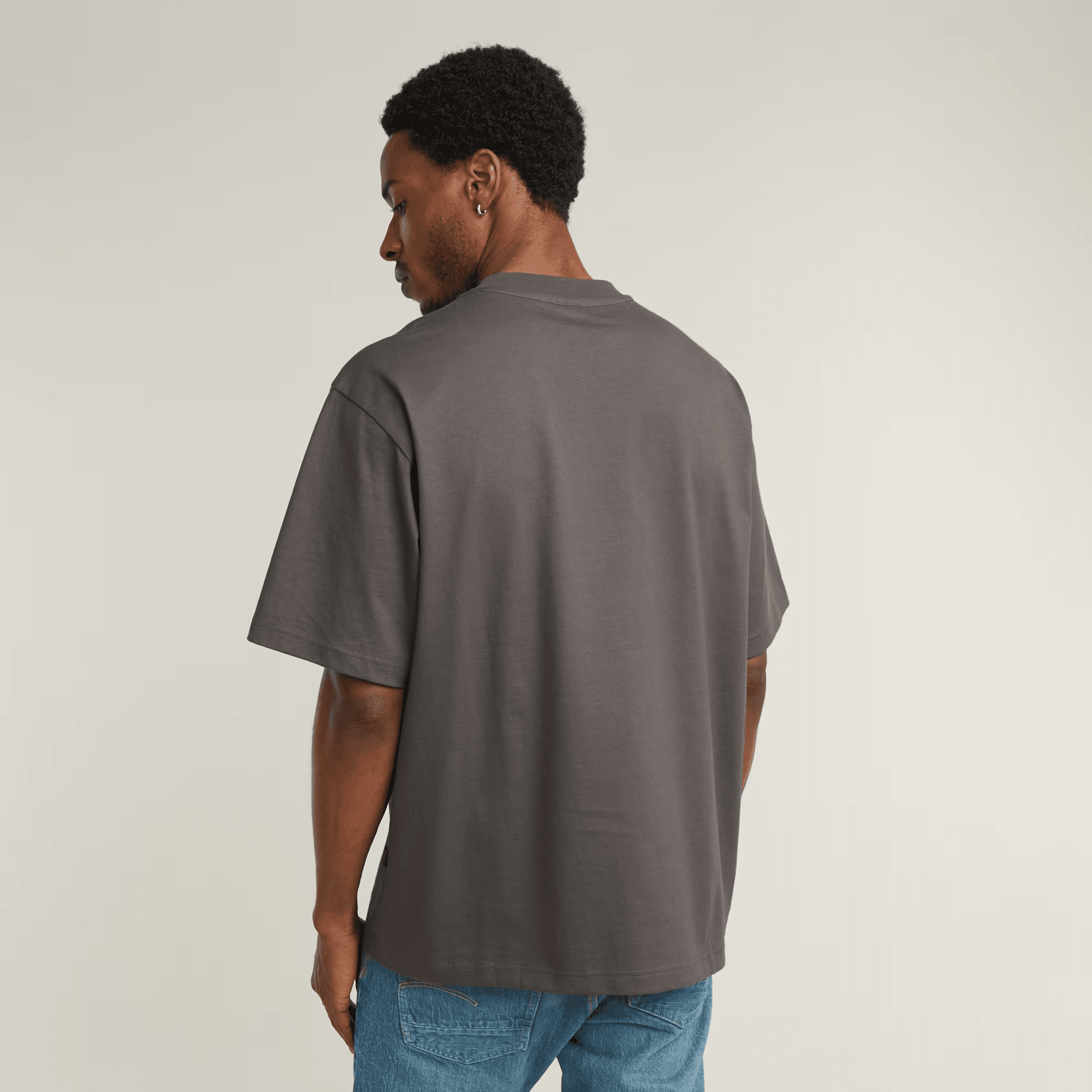 Center Chest Boxy T-Shirt in Gs Grey
