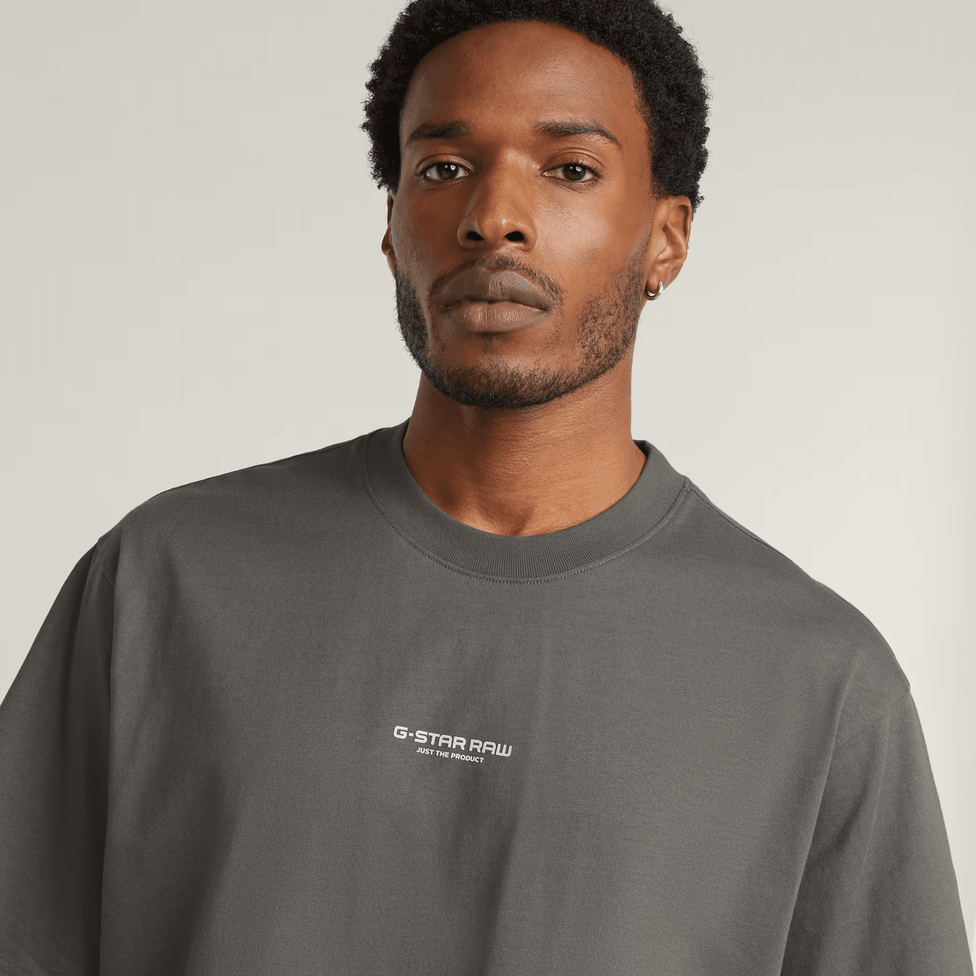 Center Chest Boxy T-Shirt in Gs Grey