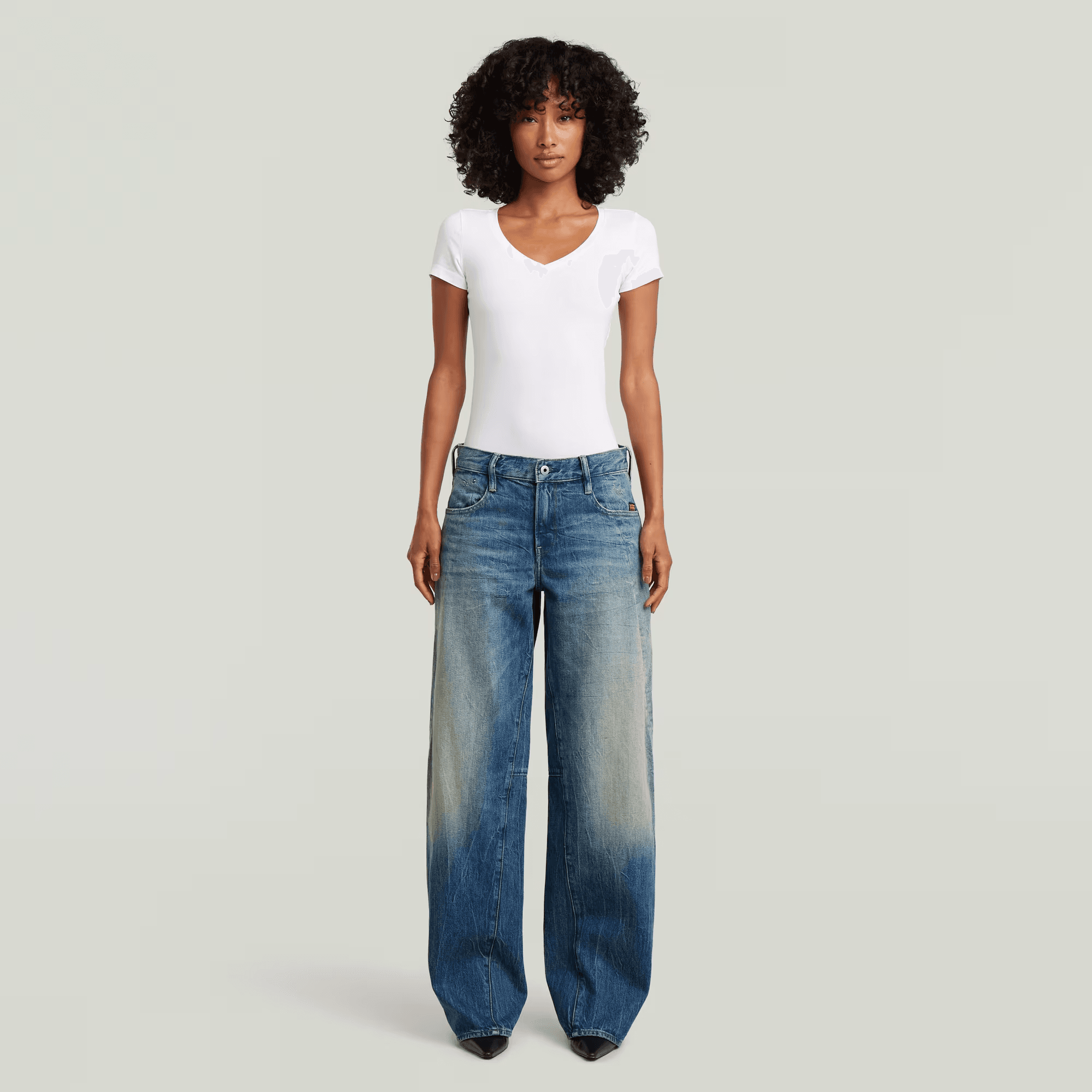 Contor Barrel Loose Jeans in Antique Faded Marble Zircon