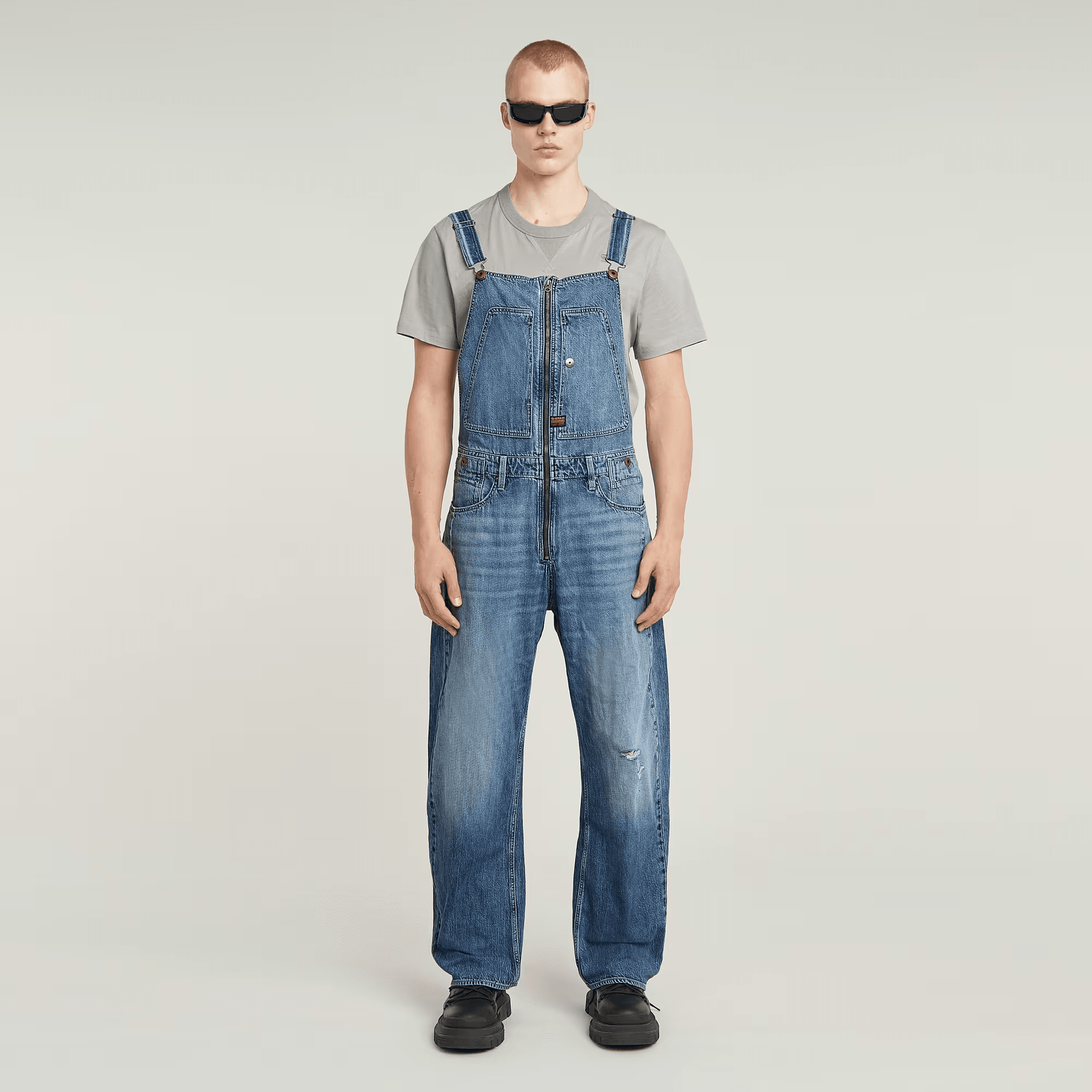 Denim Dungaree 3D Loose in Vintage Violane Destroyed
