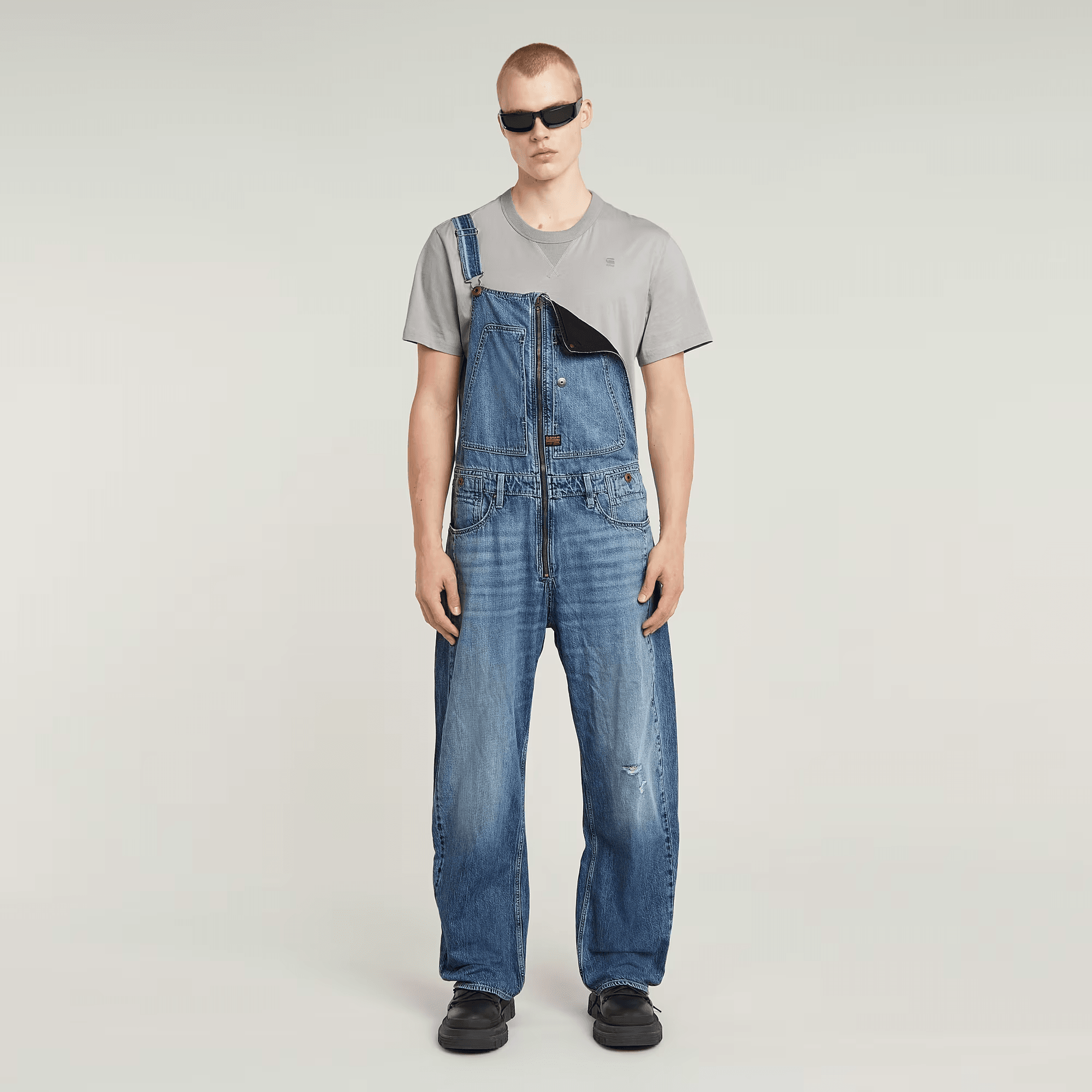 Denim Dungaree 3D Loose in Vintage Violane Destroyed