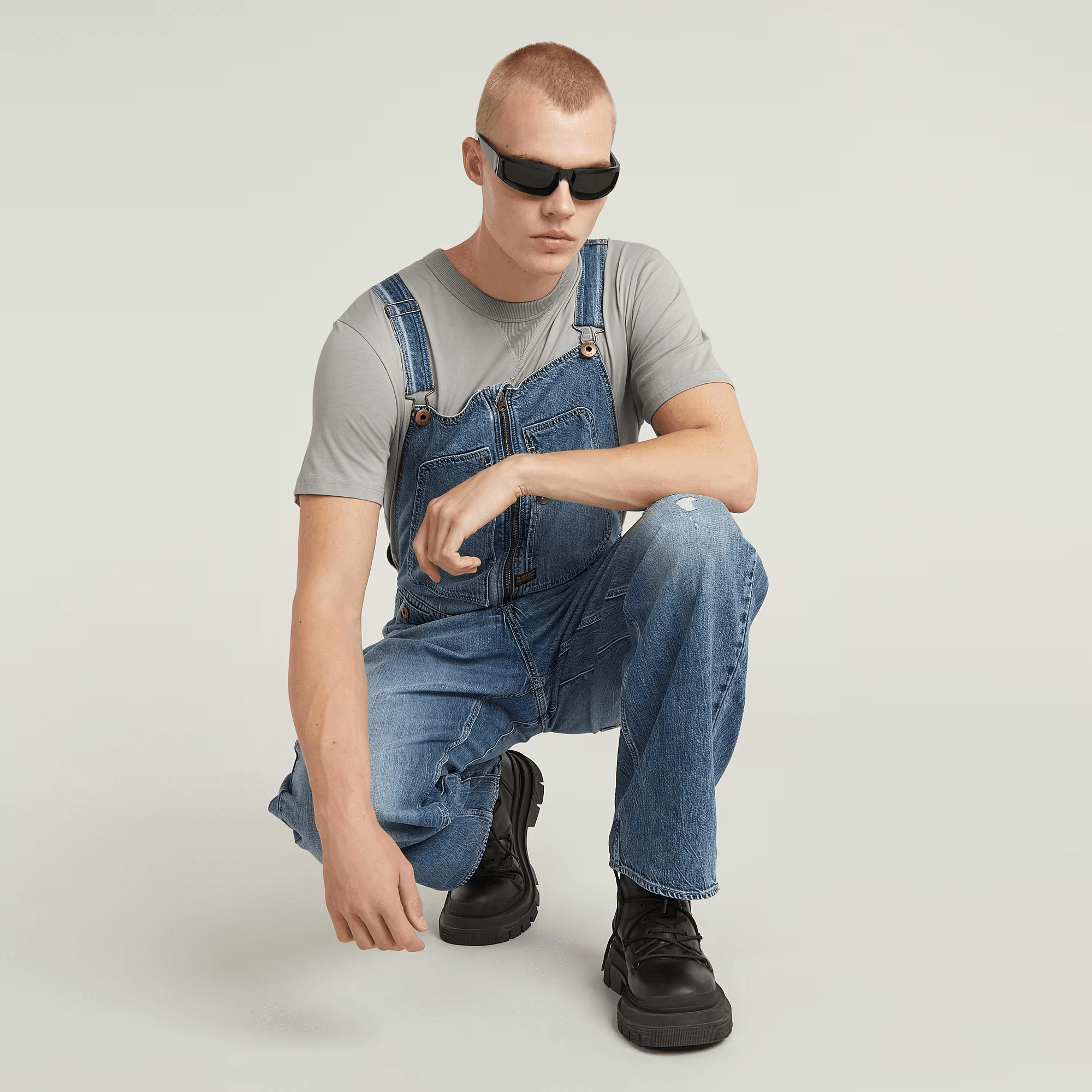 Denim Dungaree 3D Loose in Vintage Violane Destroyed