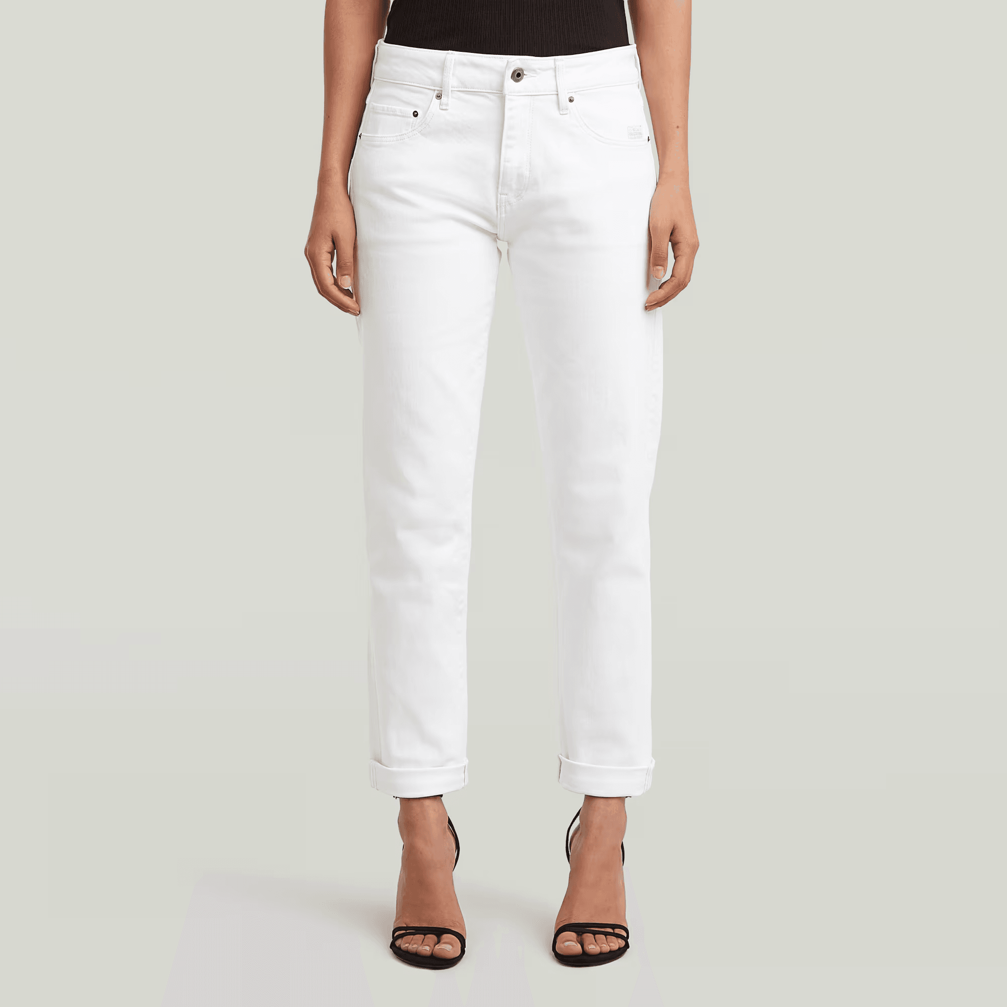 Kate Boyfriend Jeans in Paper White - Milu James St