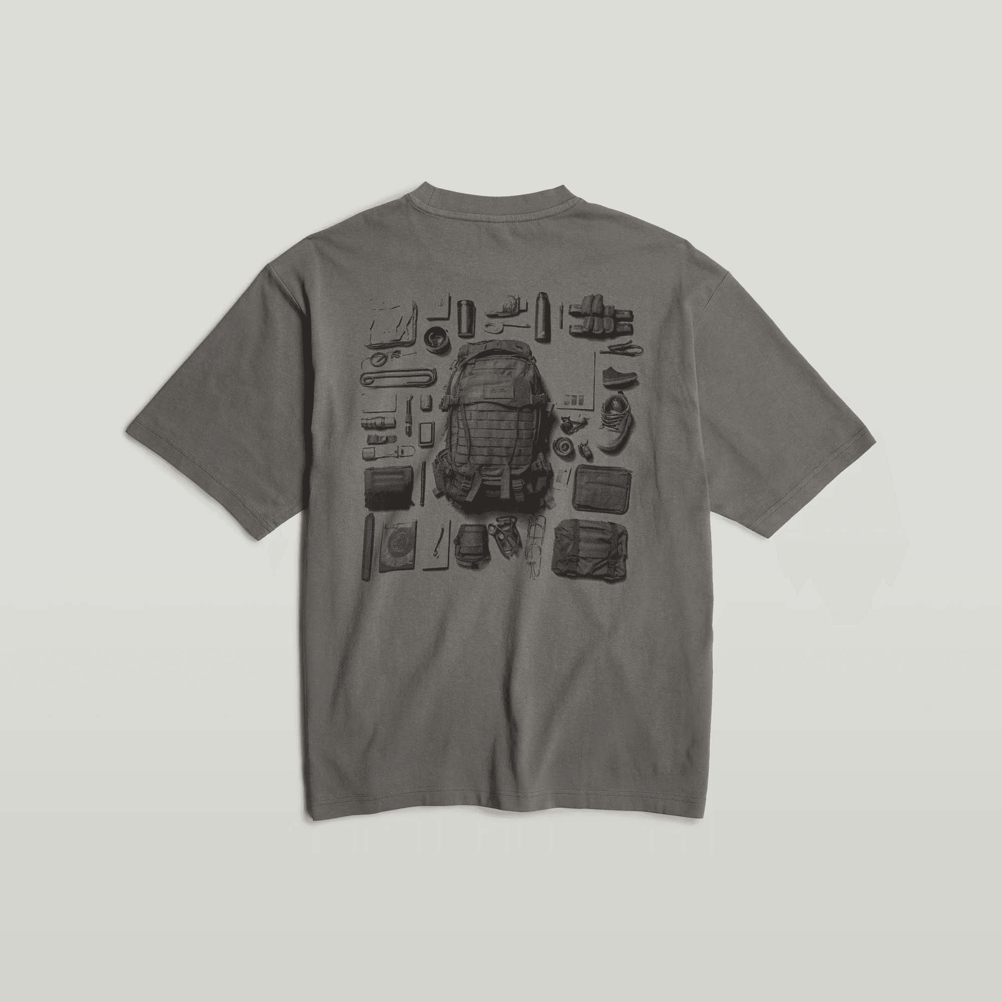 Knolling Back Graphic Boxy T-Shirt in Gs Grey - Milu James St