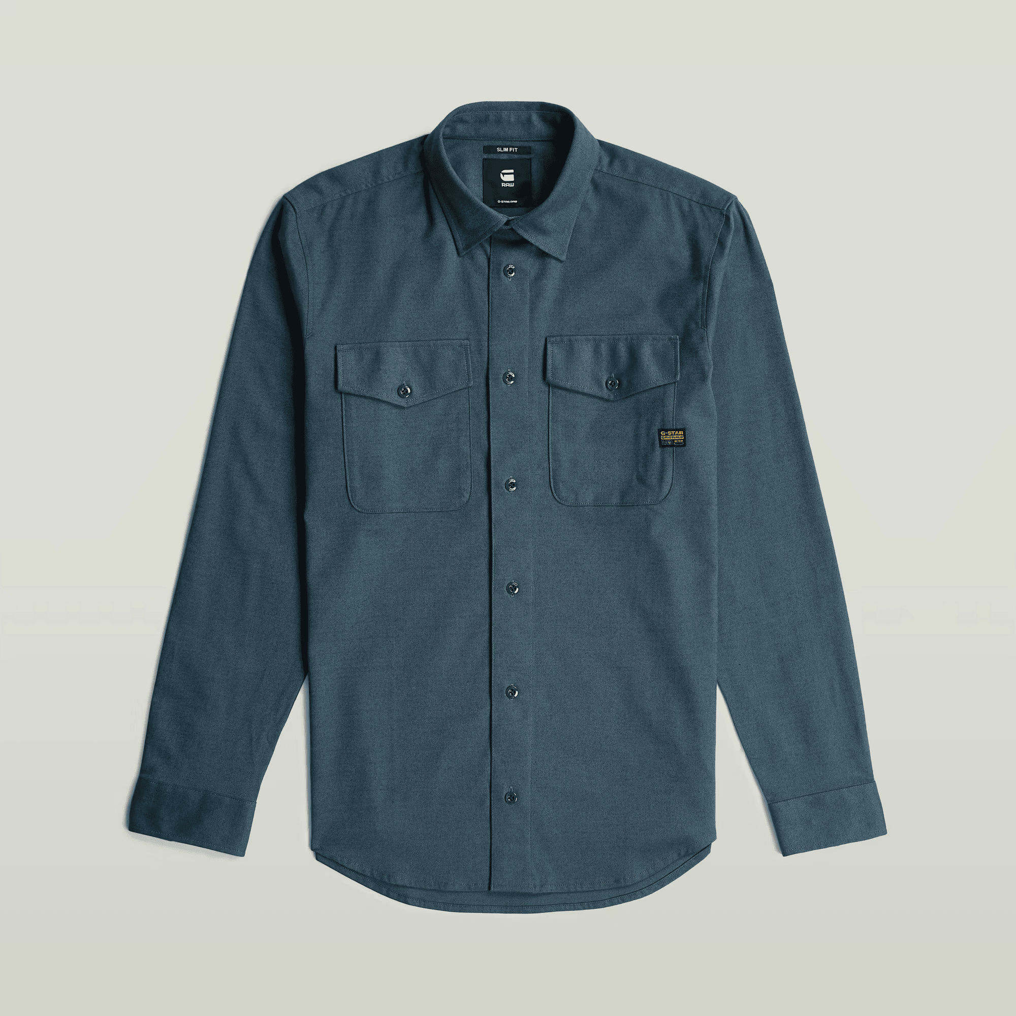 Marine Slim Shirt in Dark Sea Blue Micro Bt